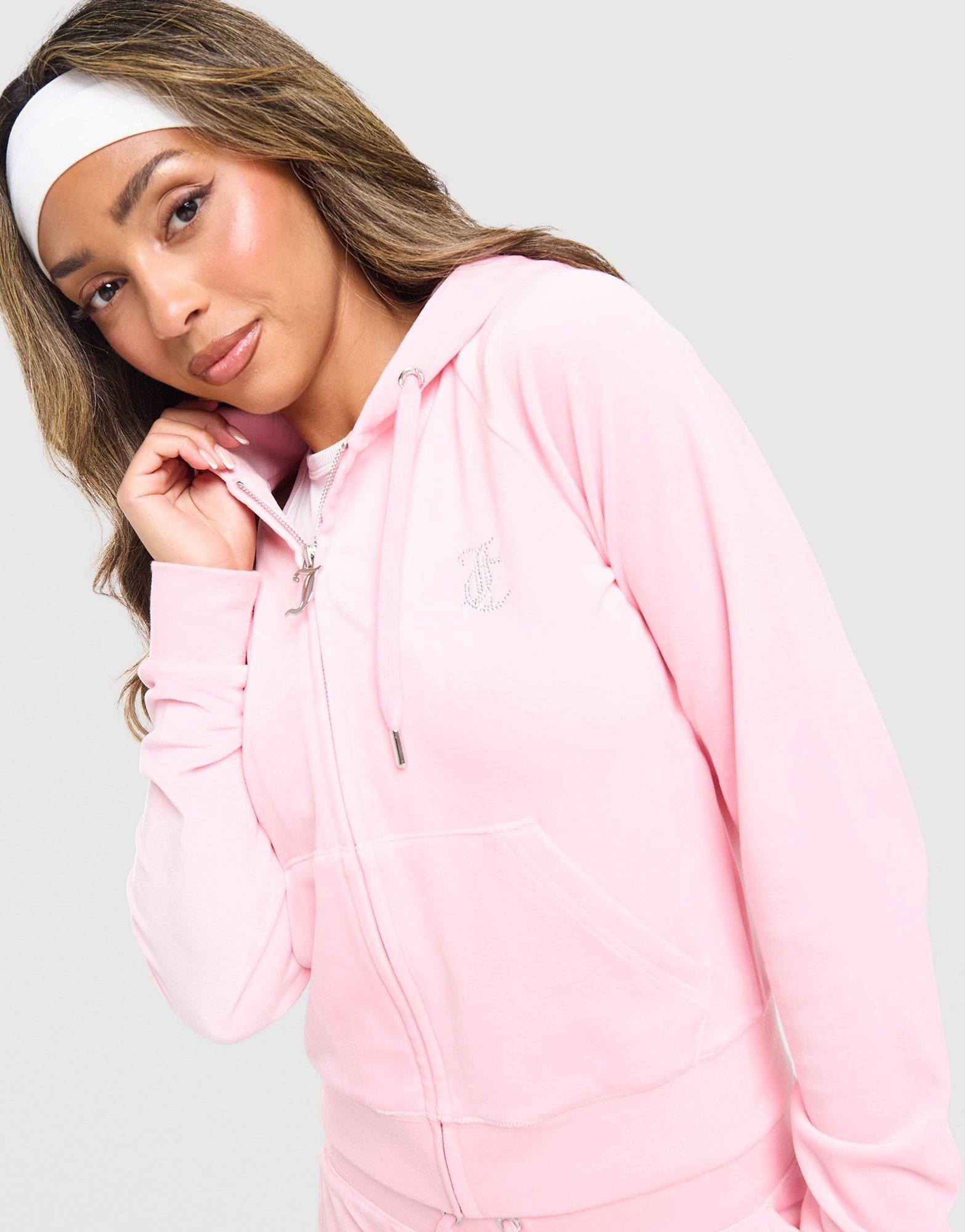 JUICY COUTURE Diamante JC Logo Full Zip Hoodie