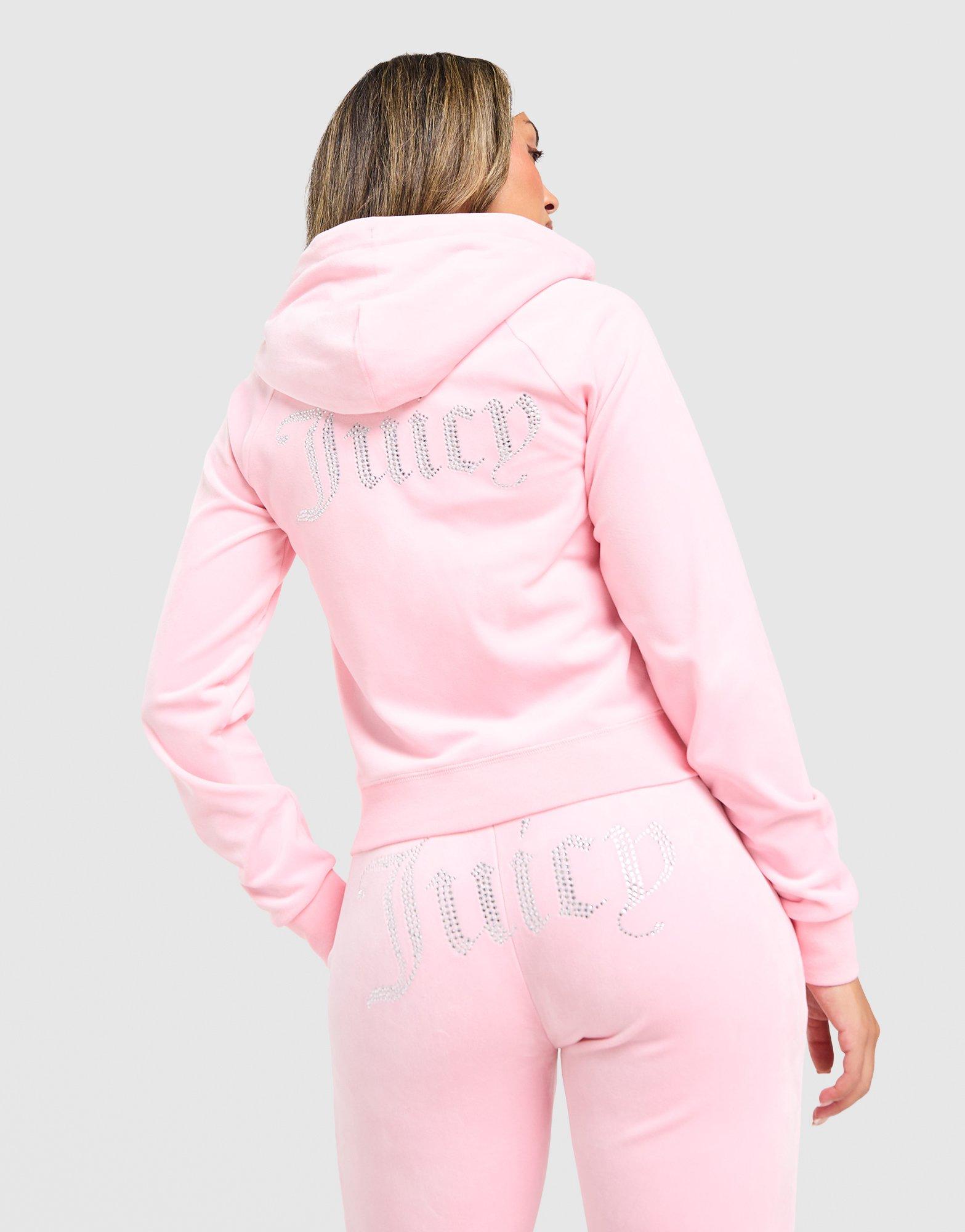 JUICY COUTURE Diamante JC Logo Full Zip Hoodie