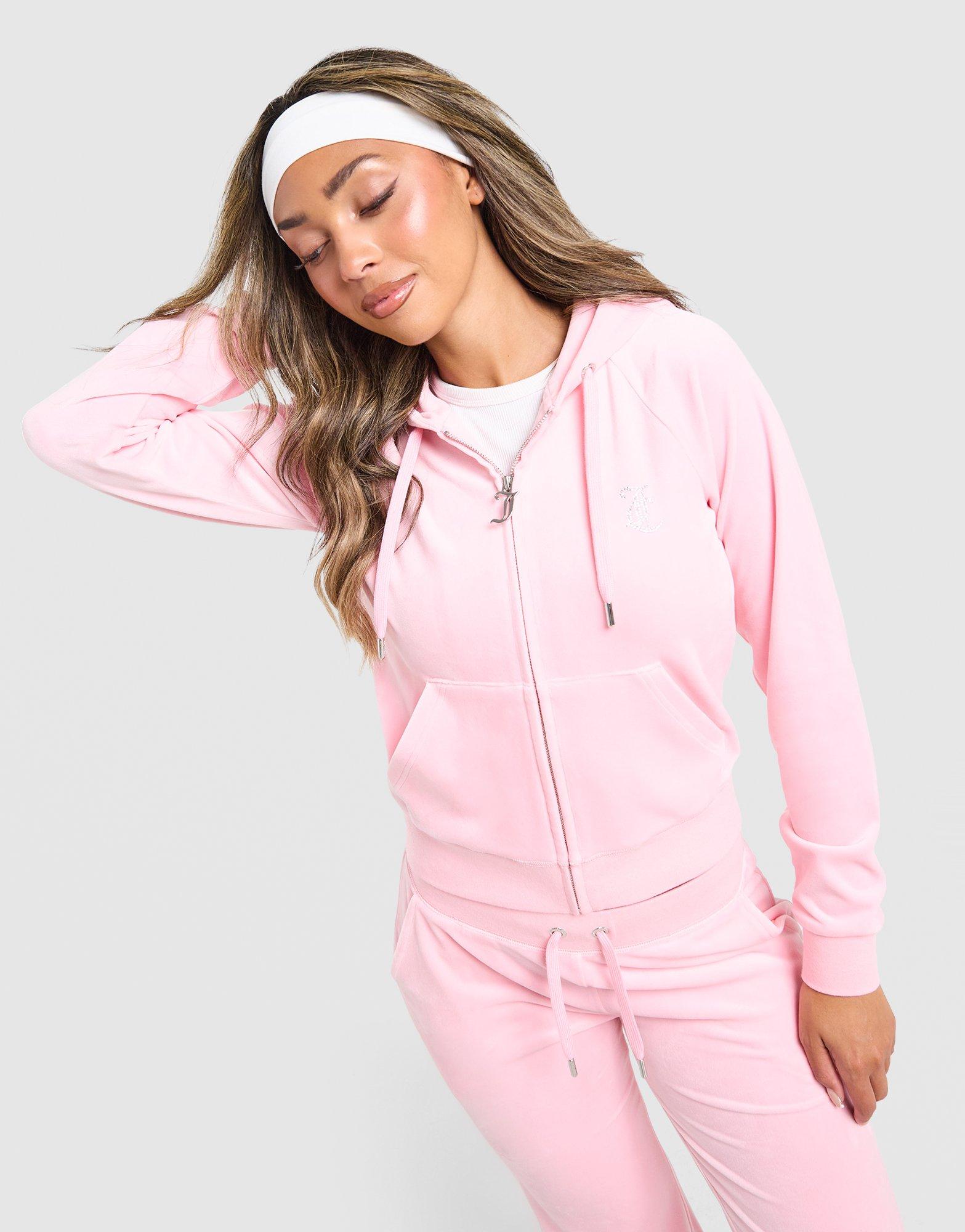 JUICY COUTURE Diamante JC Logo Full Zip Hoodie