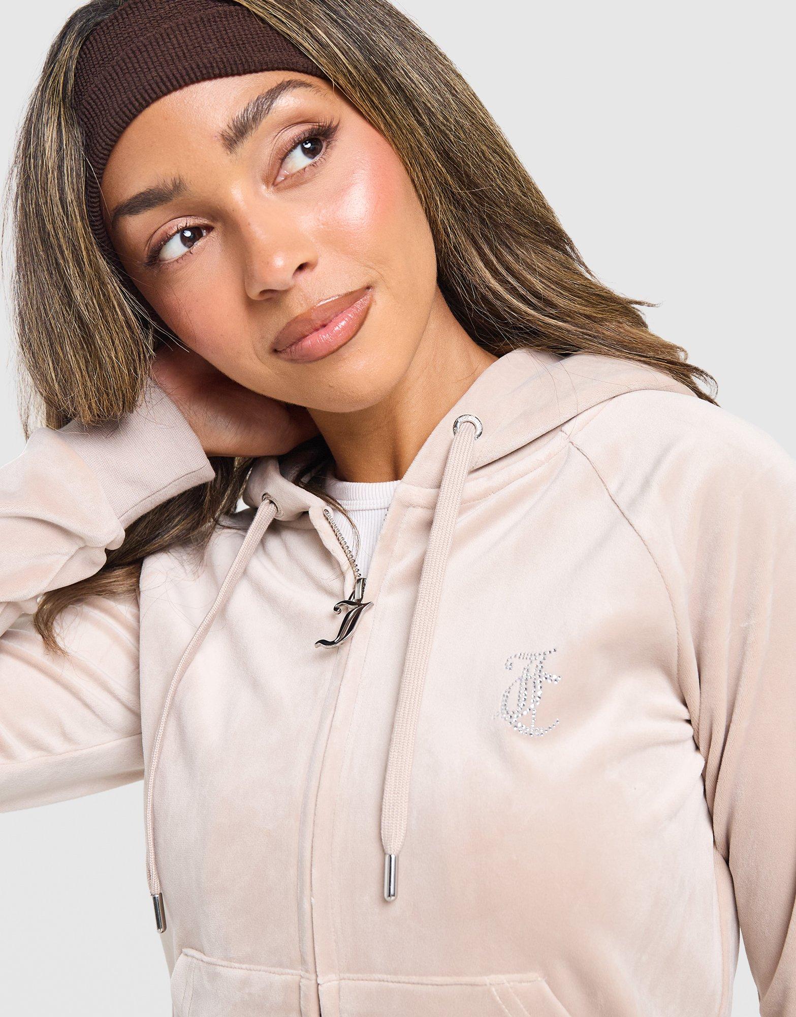 JUICY COUTURE Outline Diamante Full Zip Hoodie