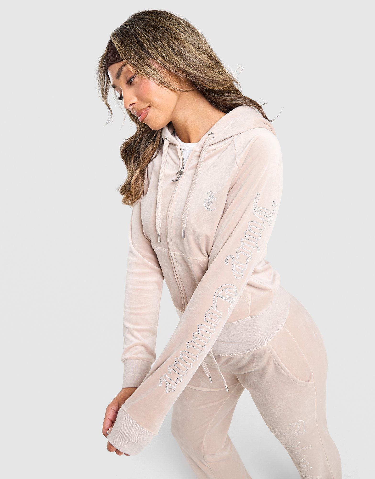 JUICY COUTURE Outline Diamante Full Zip Hoodie