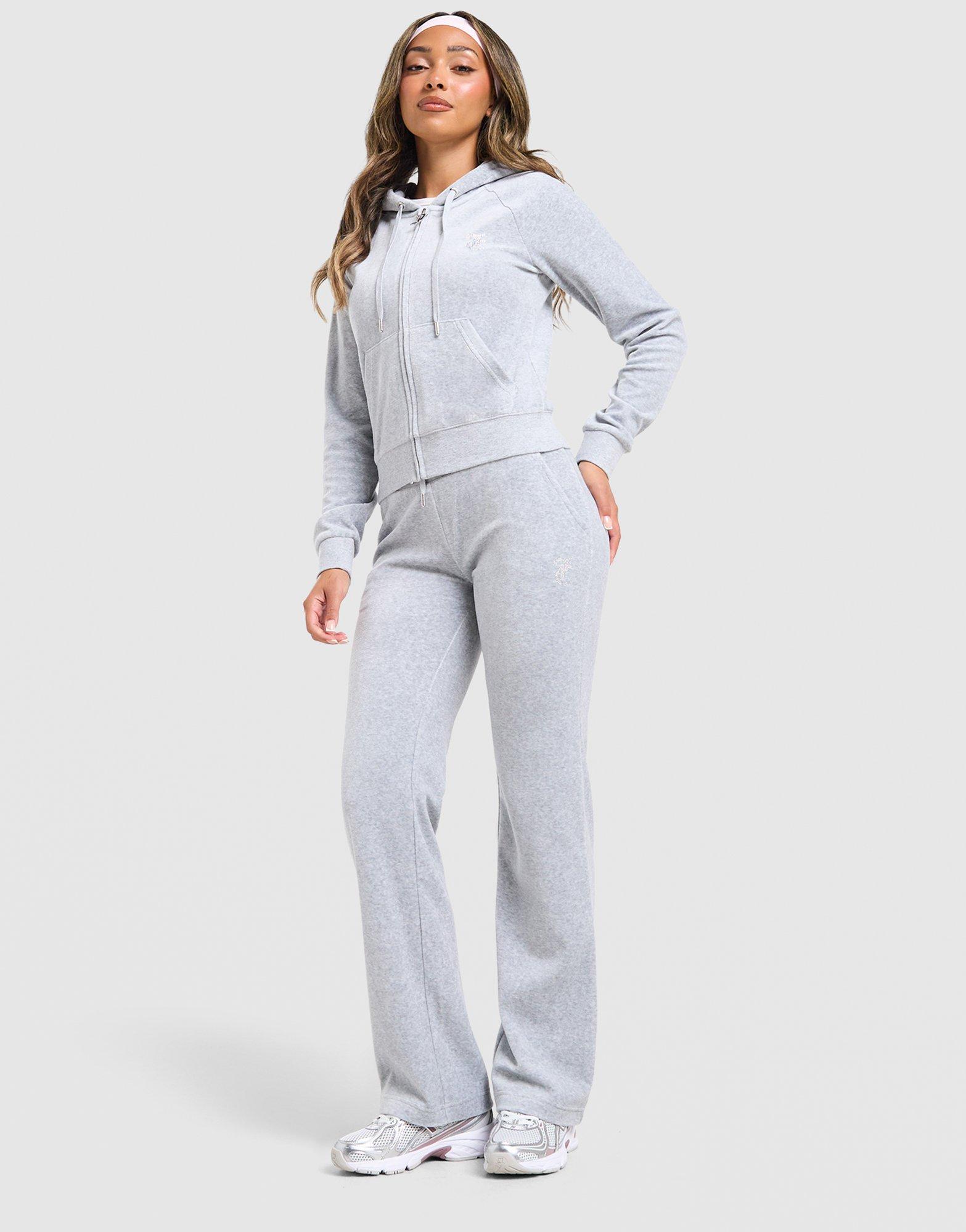 JUICY COUTURE Diamante JC Logo Full Zip Hoodie