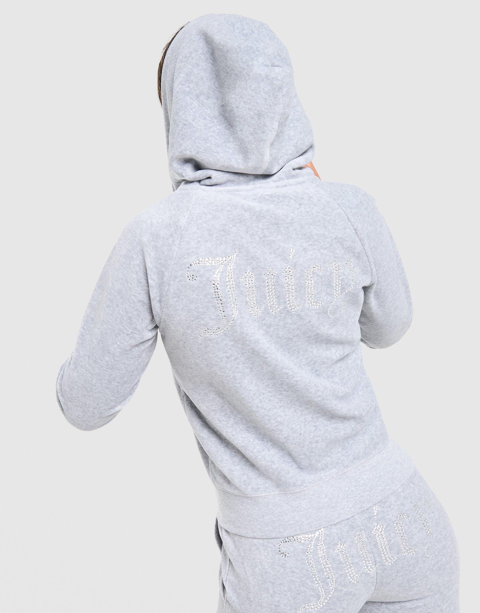 JUICY COUTURE Diamante JC Logo Full Zip Hoodie