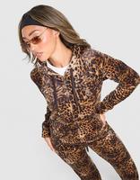 JUICY COUTURE Diamante Leopard Full Zip Hoodie