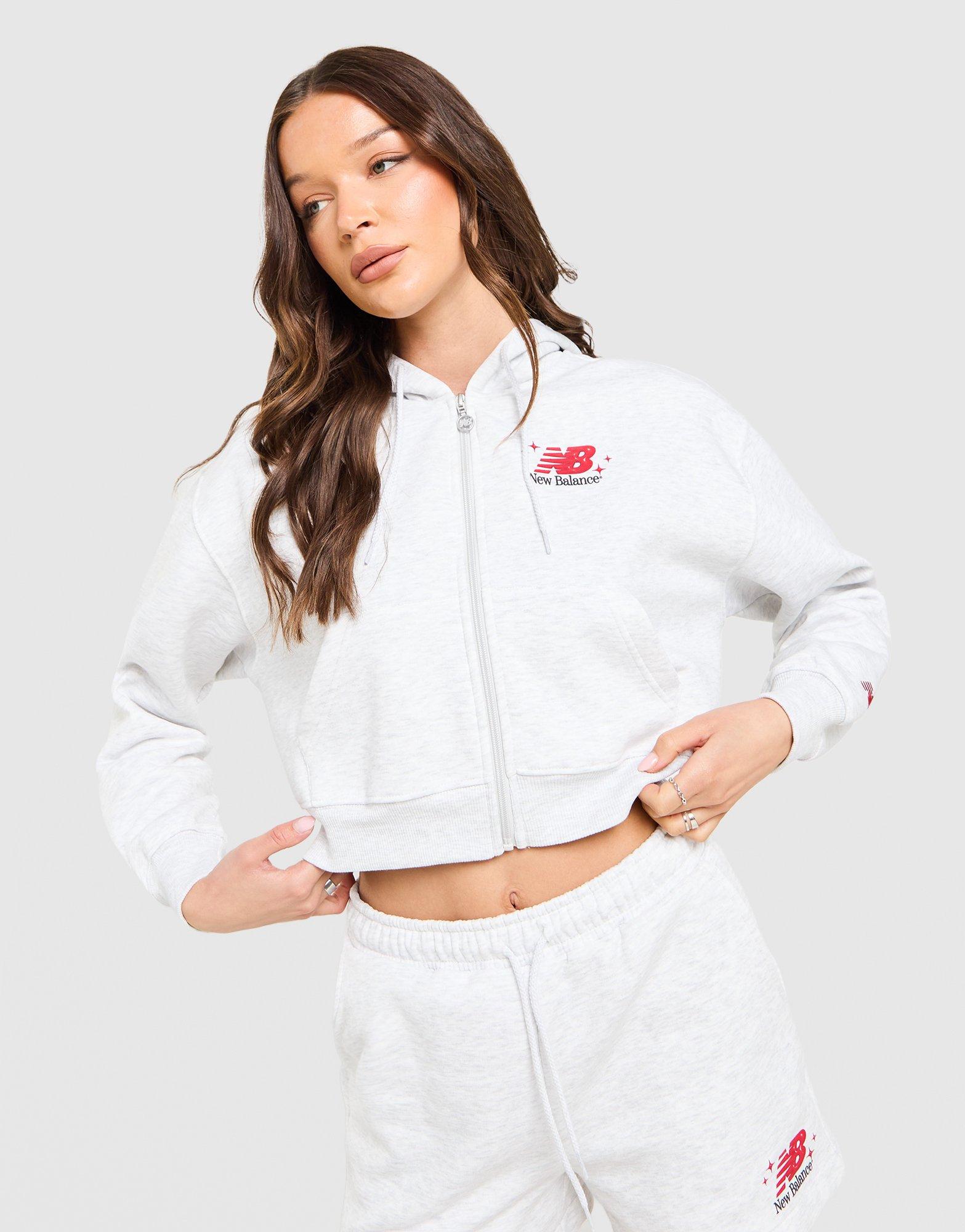 New Balance Chrome Cropped Full Zip Hoodie