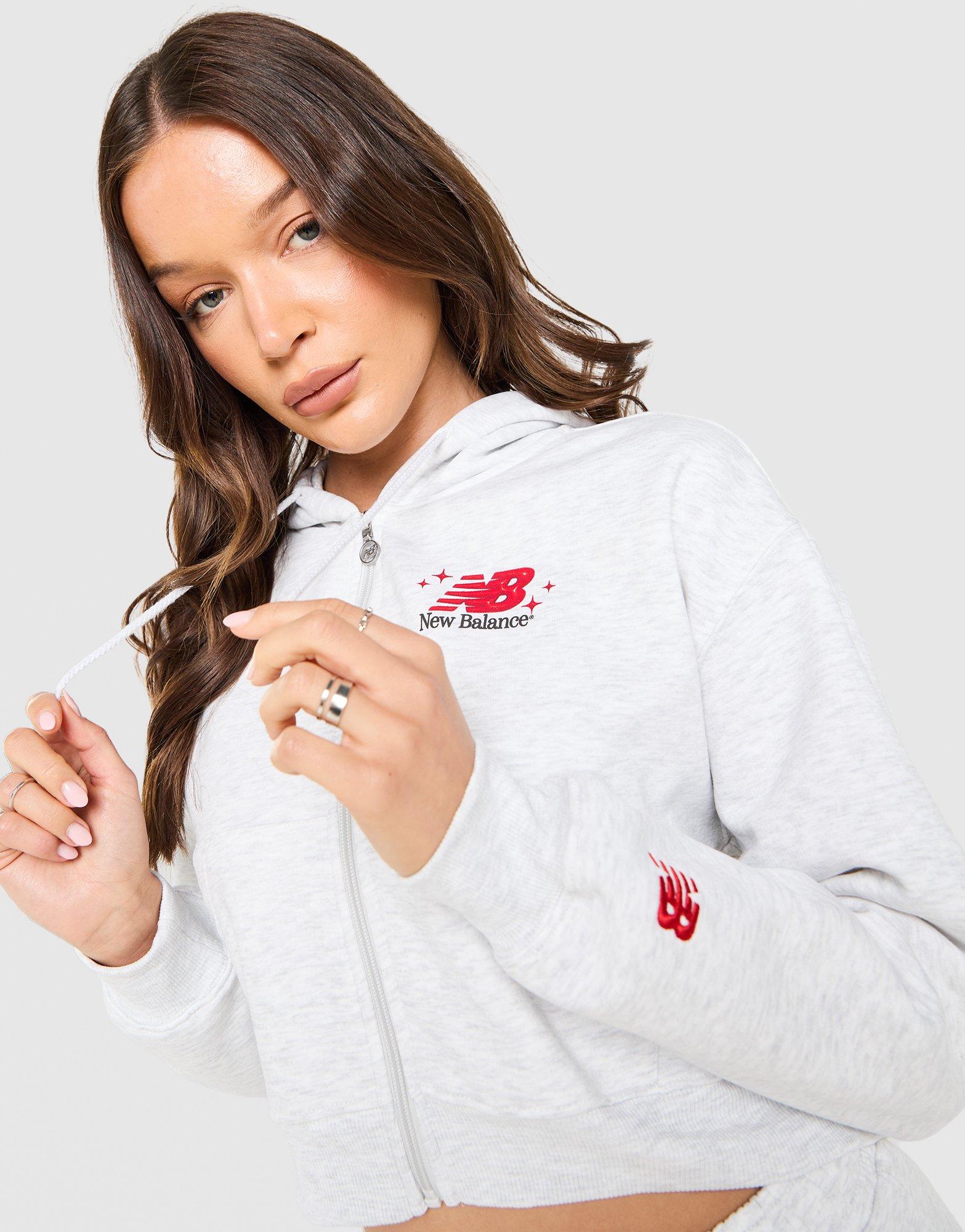 New Balance Chrome Cropped Full Zip Hoodie