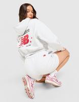 New Balance Felpa con Cappuccio Full Zip Cropped Chrome