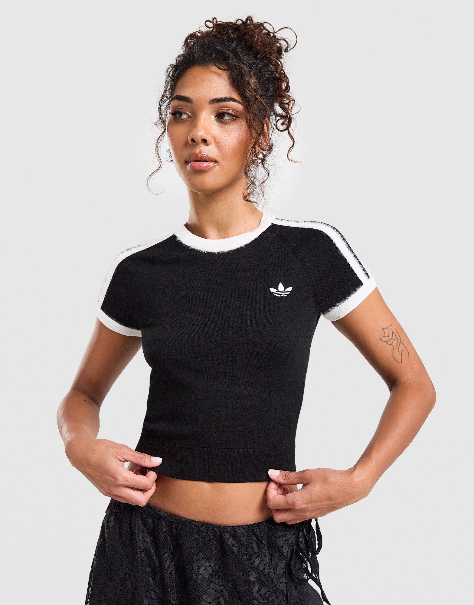 adidas Originals Fluffy 3-Stripes Knit Slim T-Shirt