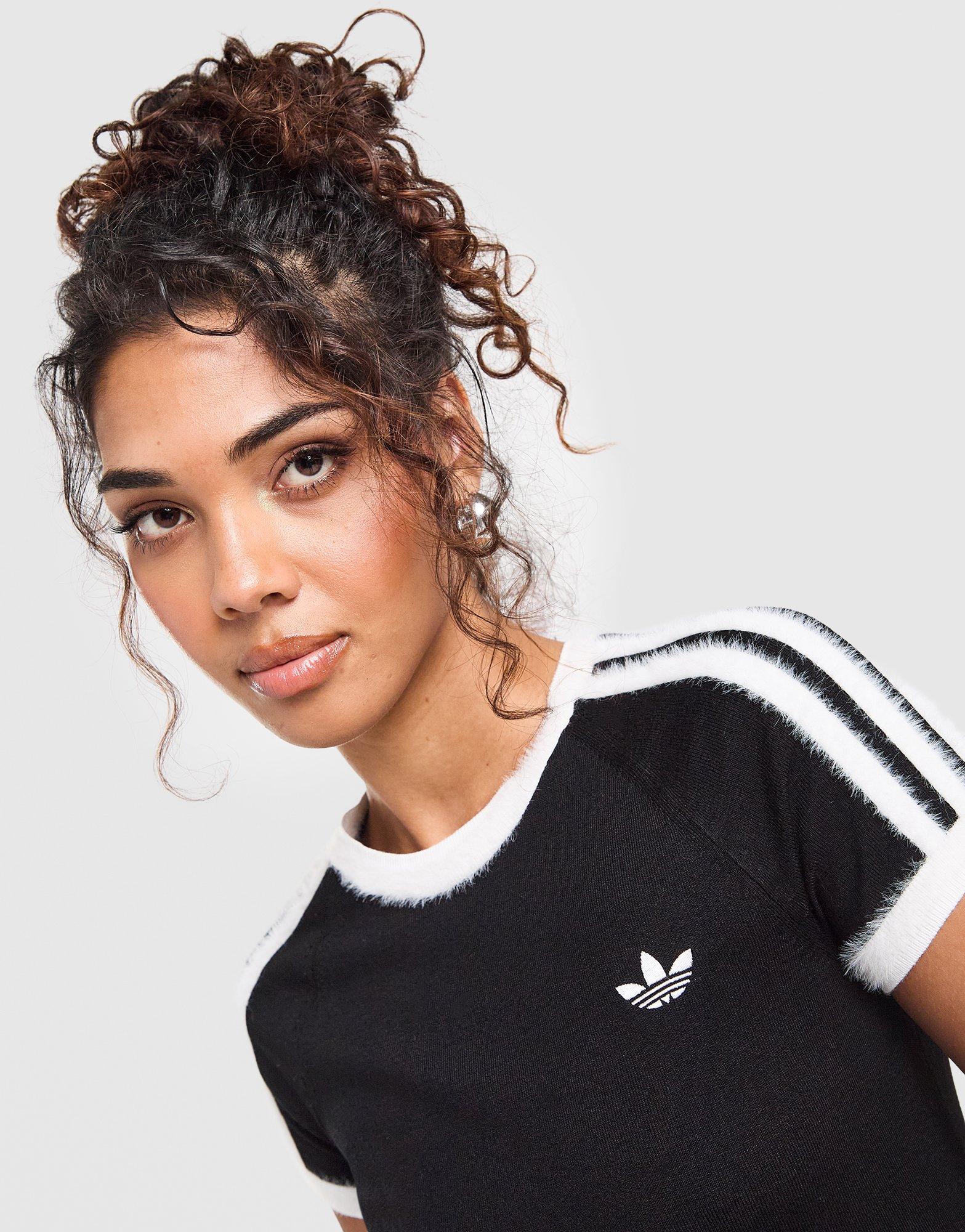 adidas Originals Fluffy 3-Stripes Knit Slim T-Shirt