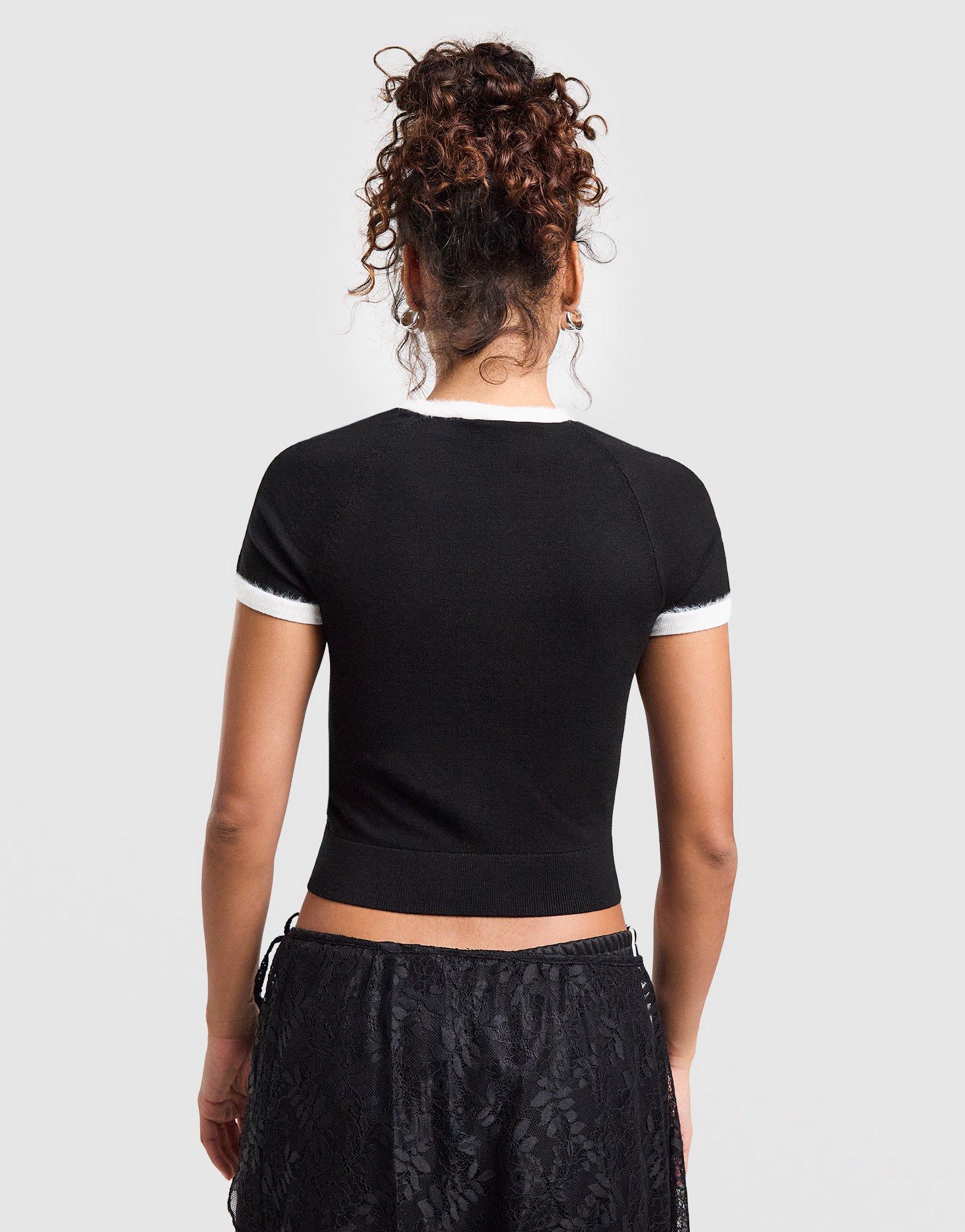 adidas Originals Fluffy 3-Stripes Knit Slim T-Shirt