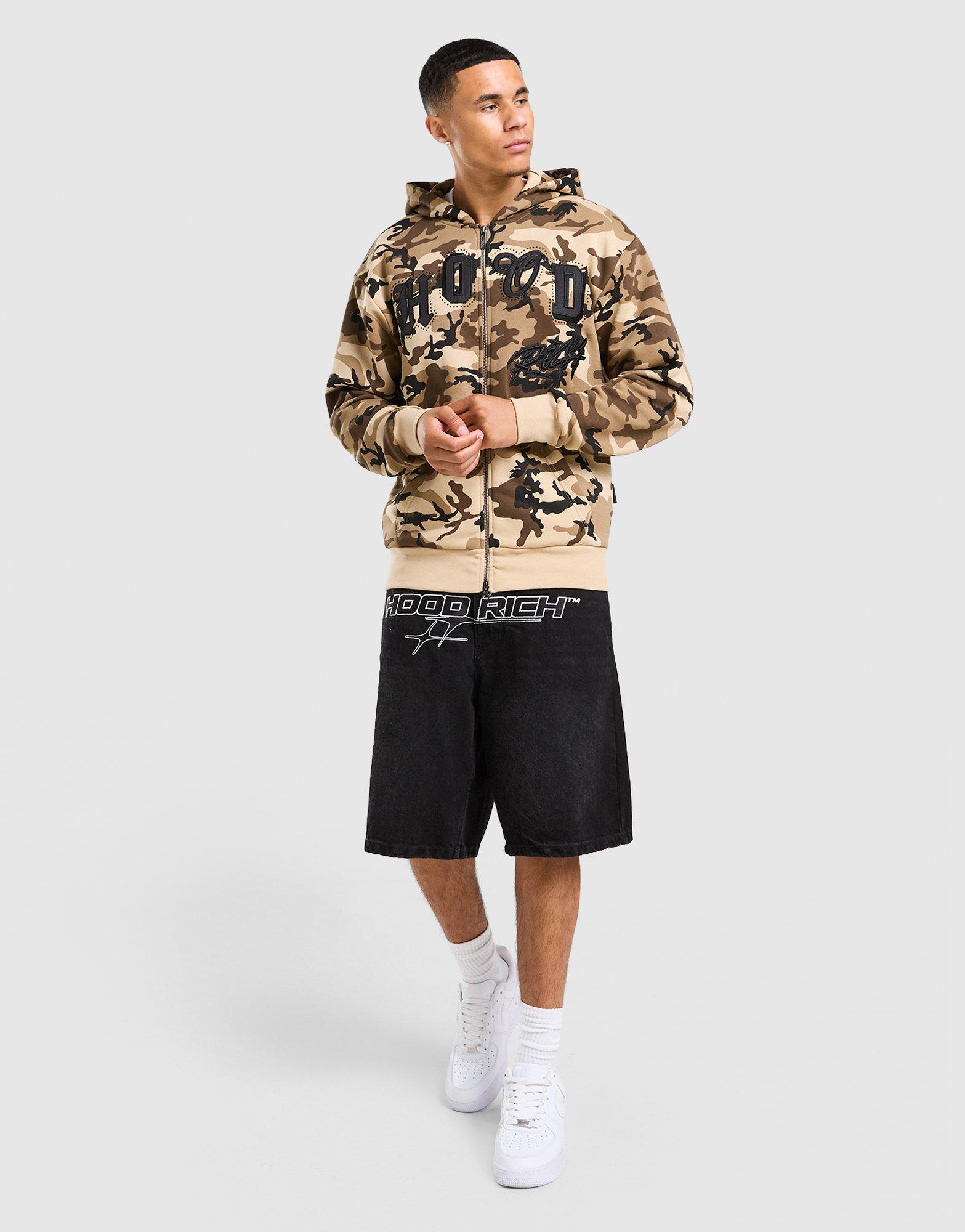 Hoodrich Camo Iron All Over Print Full Zip Hoodie