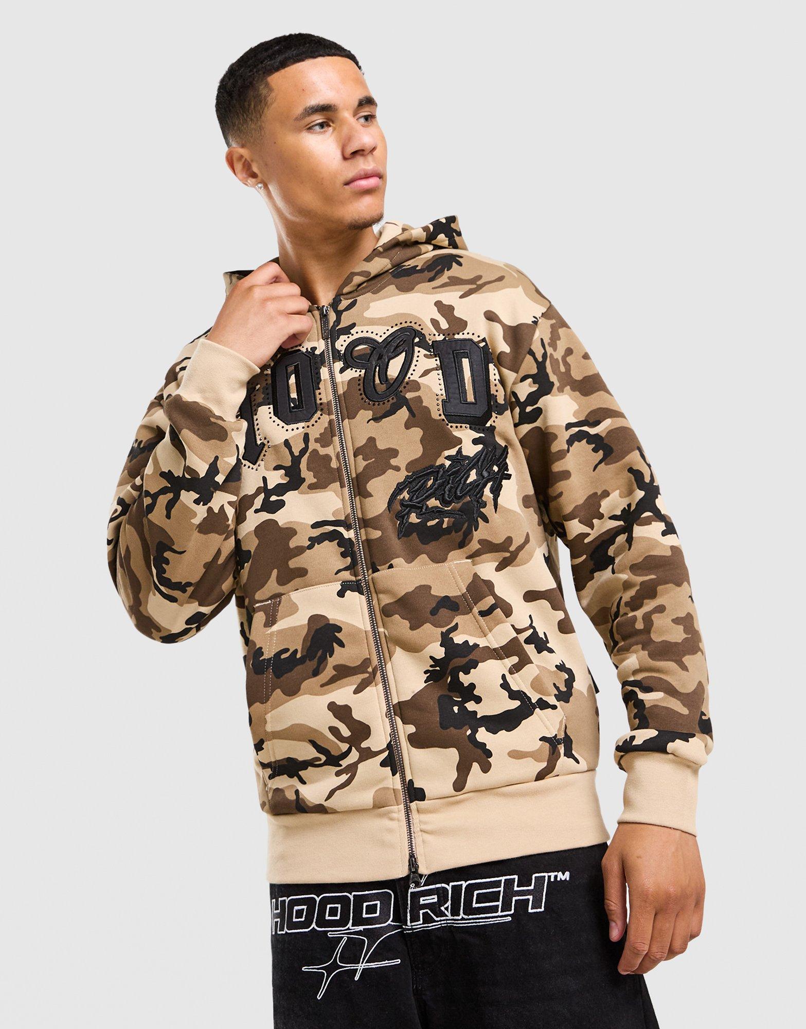 Hoodrich Camo Iron All Over Print Full Zip Hoodie