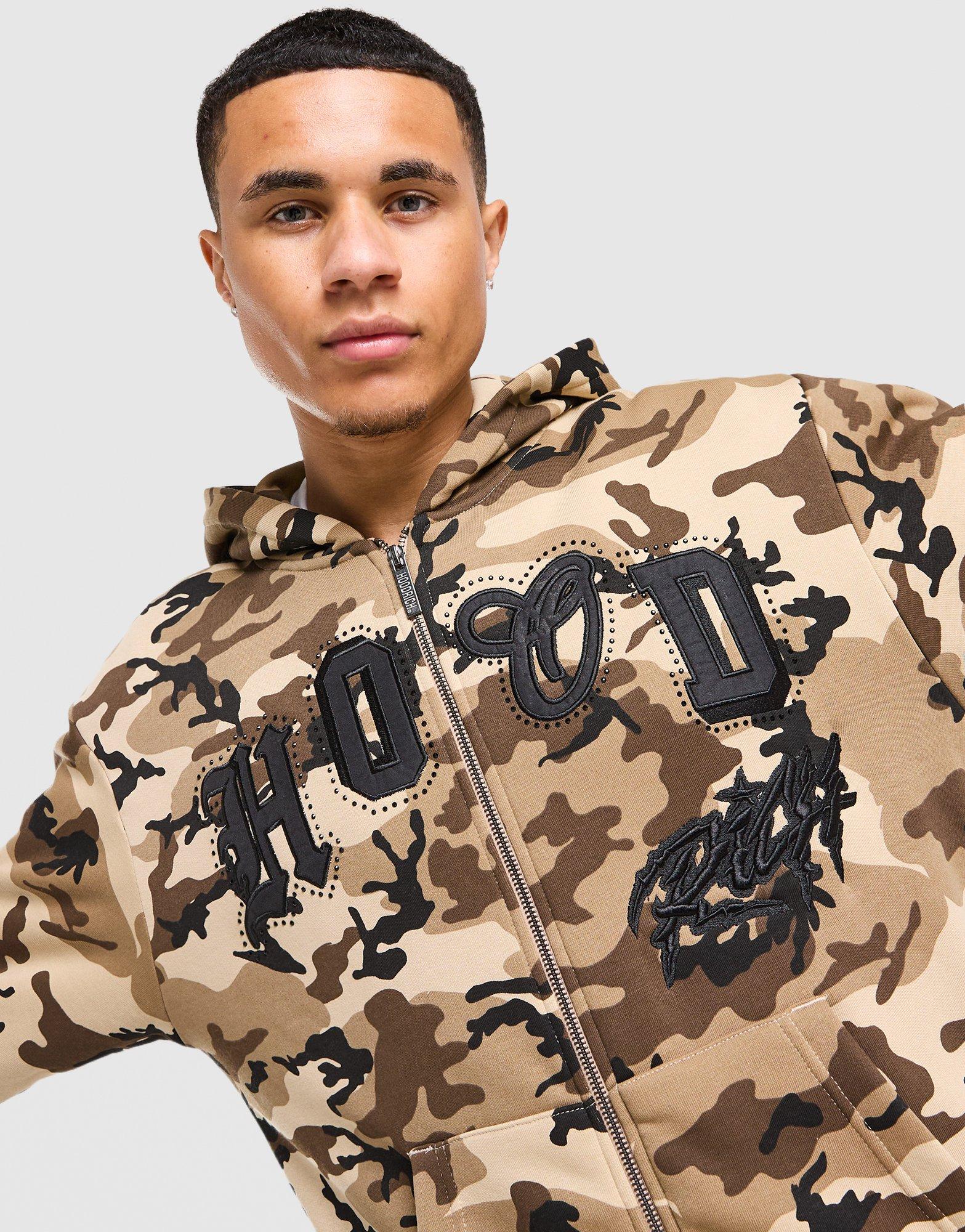 Hoodrich Camo Iron All Over Print Full Zip Hoodie