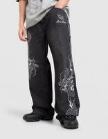 Ed Hardy All-Over-Print Embroidered Dragon Jeans