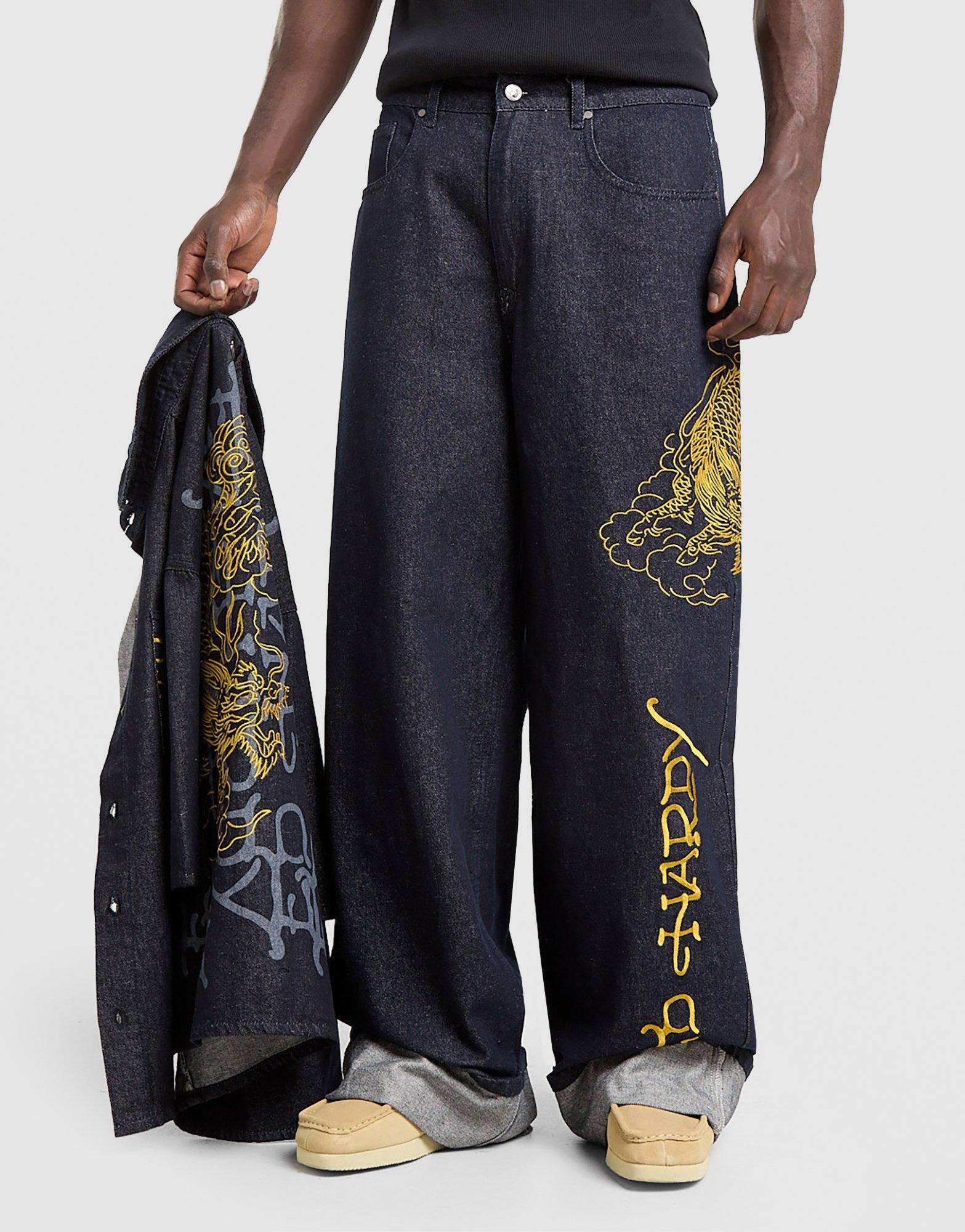Ed Hardy Turn Up Dragon Xtra Jeans