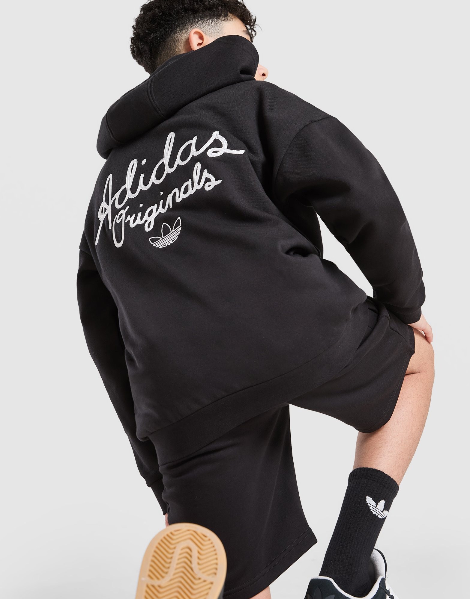 Black adidas Originals Chain Stitch Hoodie Junior - JD Sports Global