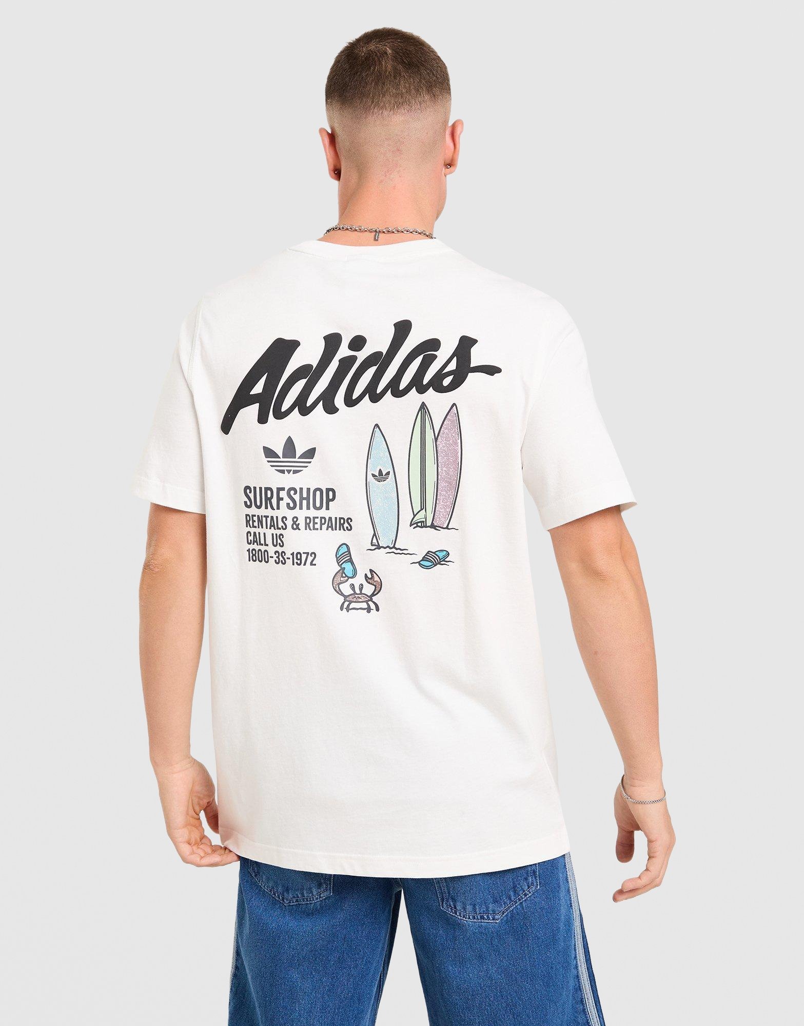 White adidas Originals Surf T-Shirt - JD Sports Global