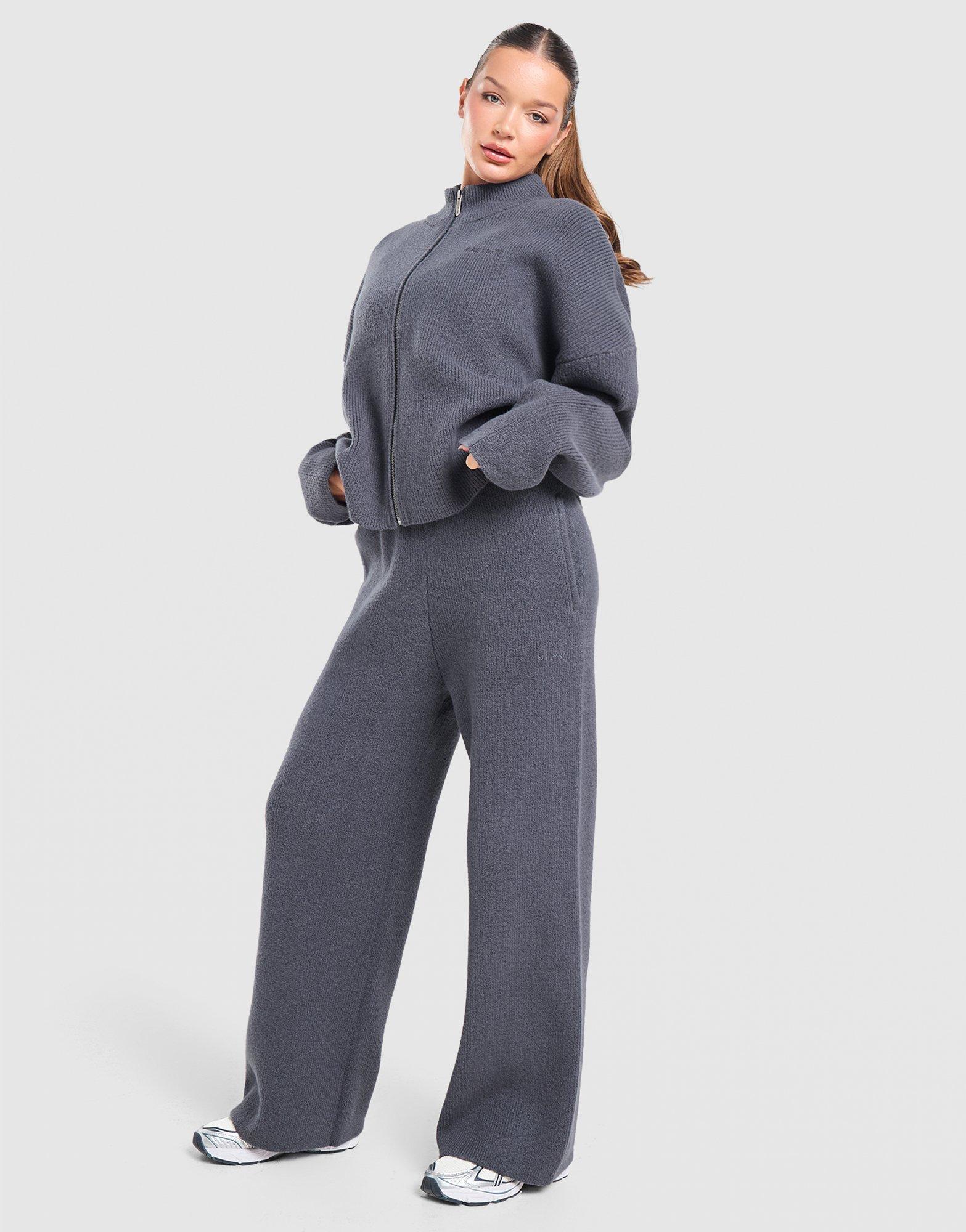 DAILYSZN Snug Knit Wide Leg Joggers
