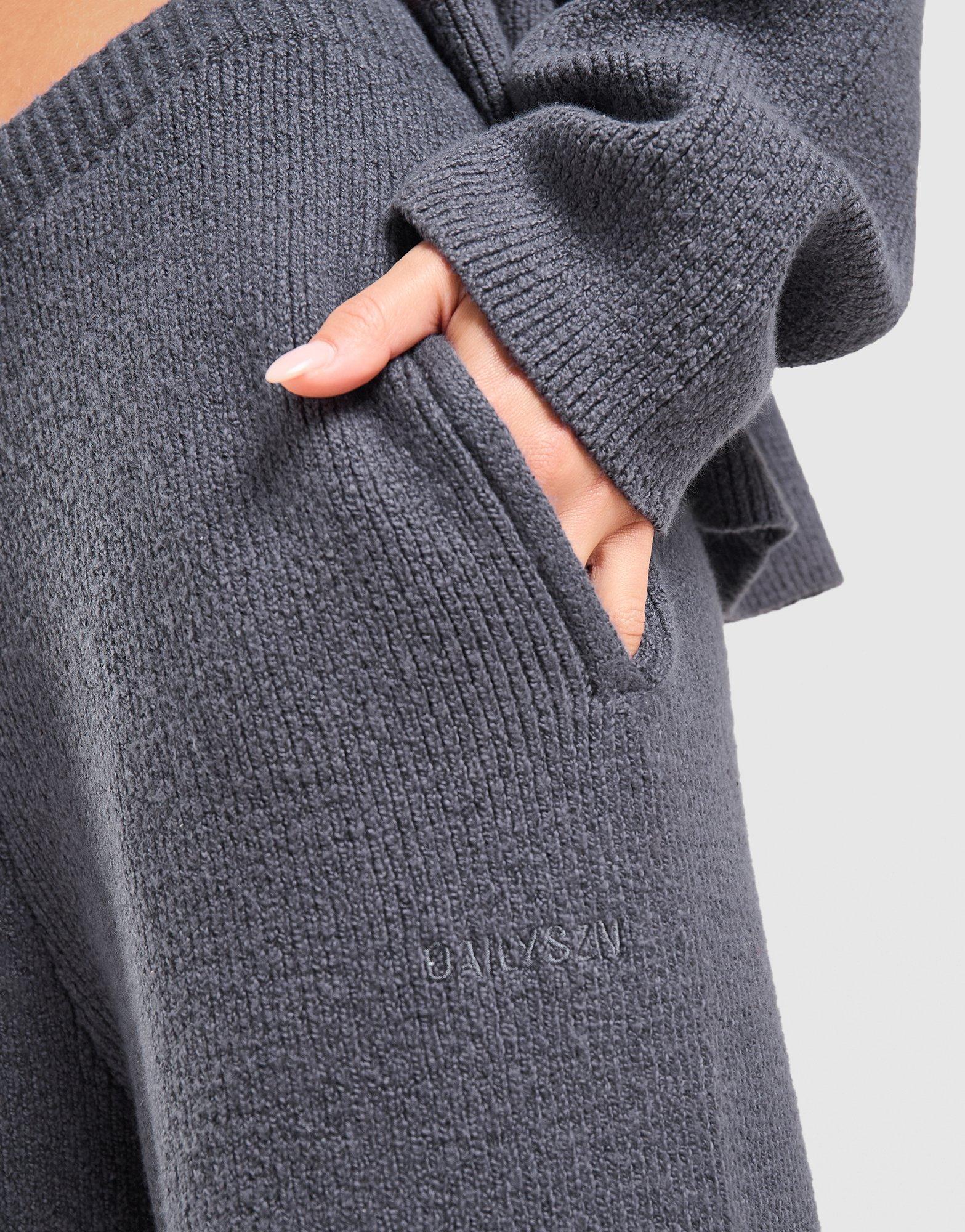 DAILYSZN Snug Knit Wide Leg Joggers
