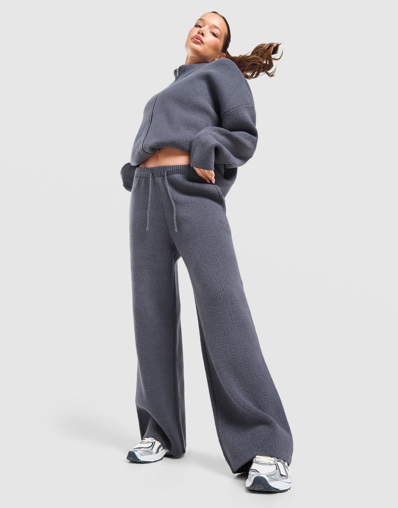 DAILYSZN Snug Knit Wide Leg Joggers