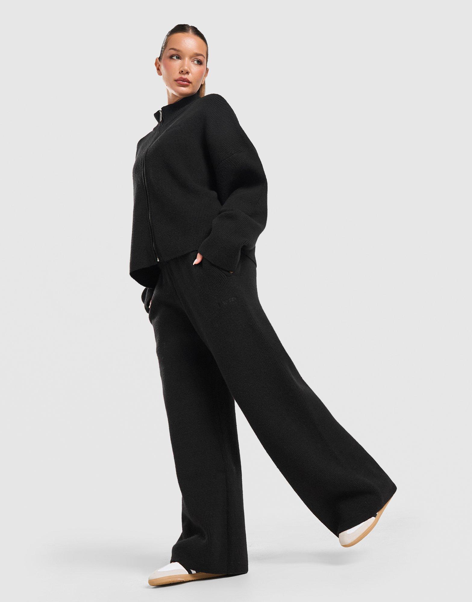 DAILYSZN Snug Knit Wide Leg Joggers