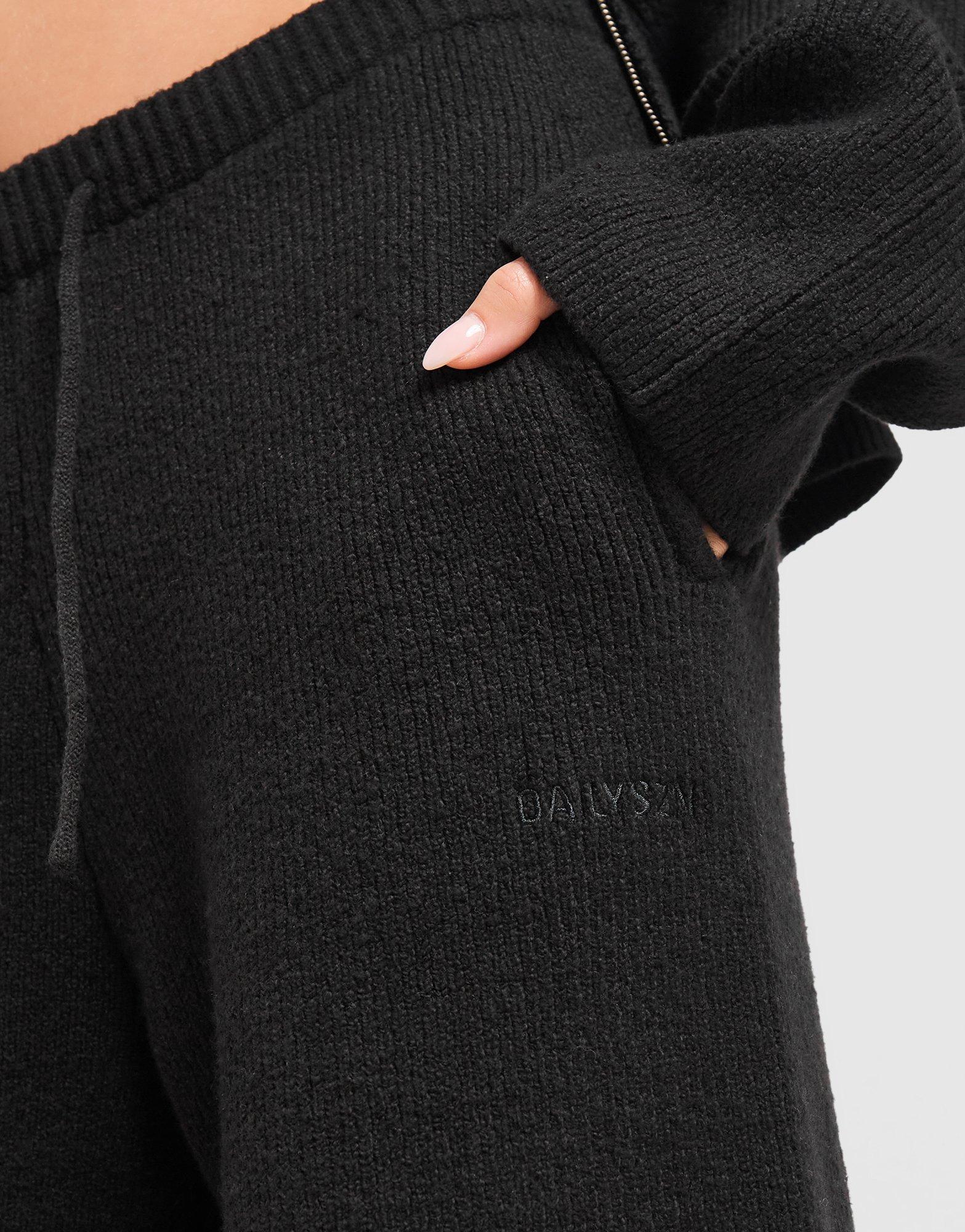 DAILYSZN Snug Knit Wide Leg Joggers