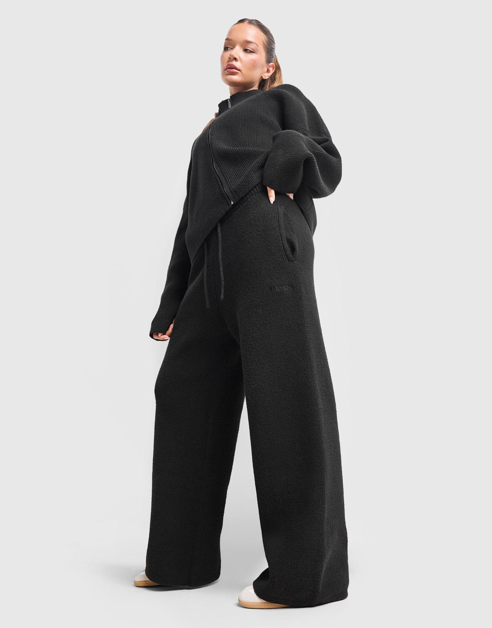 DAILYSZN Snug Knit Wide Leg Joggers
