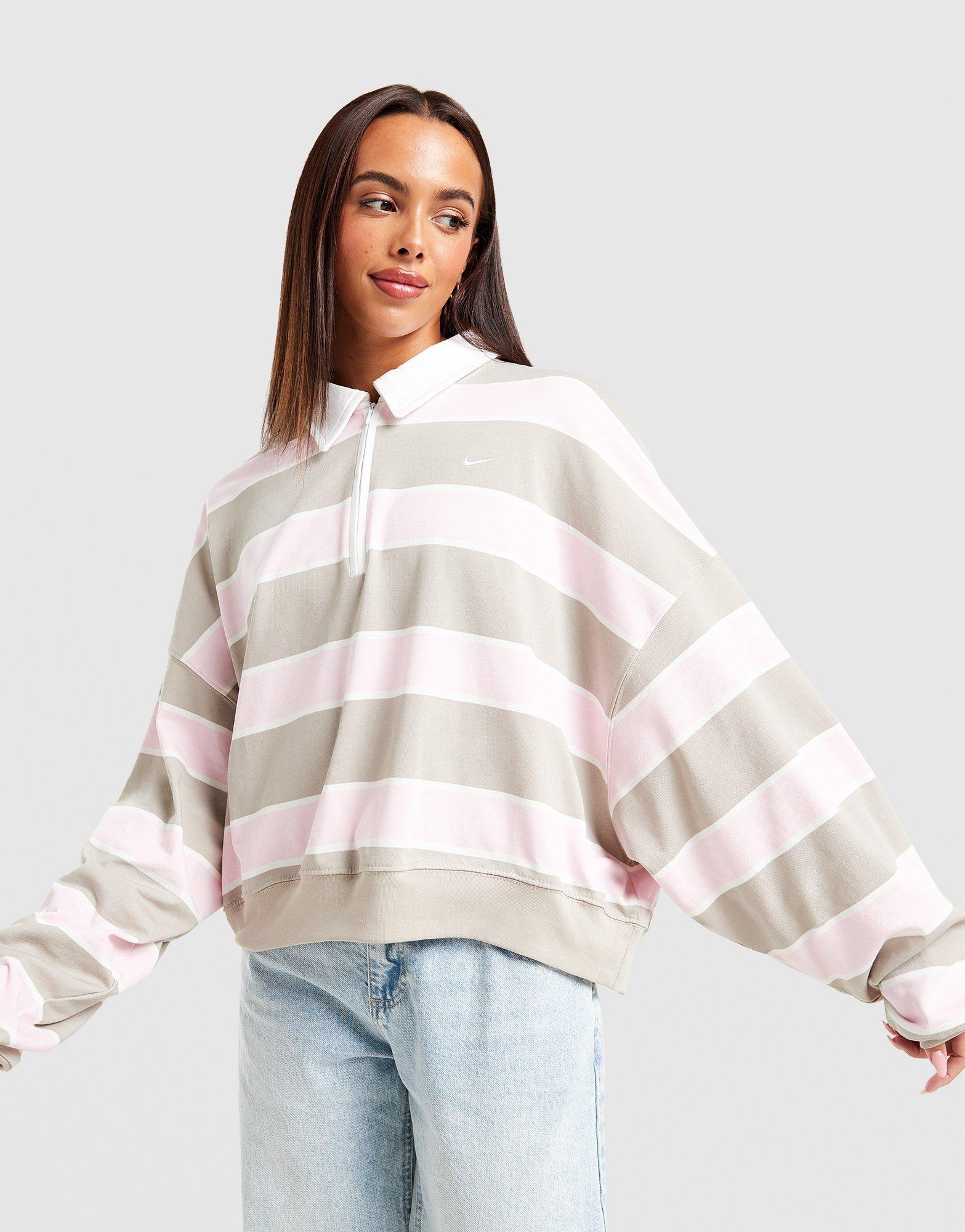 Nike Cropped Stripe Rugby Polo Shirt