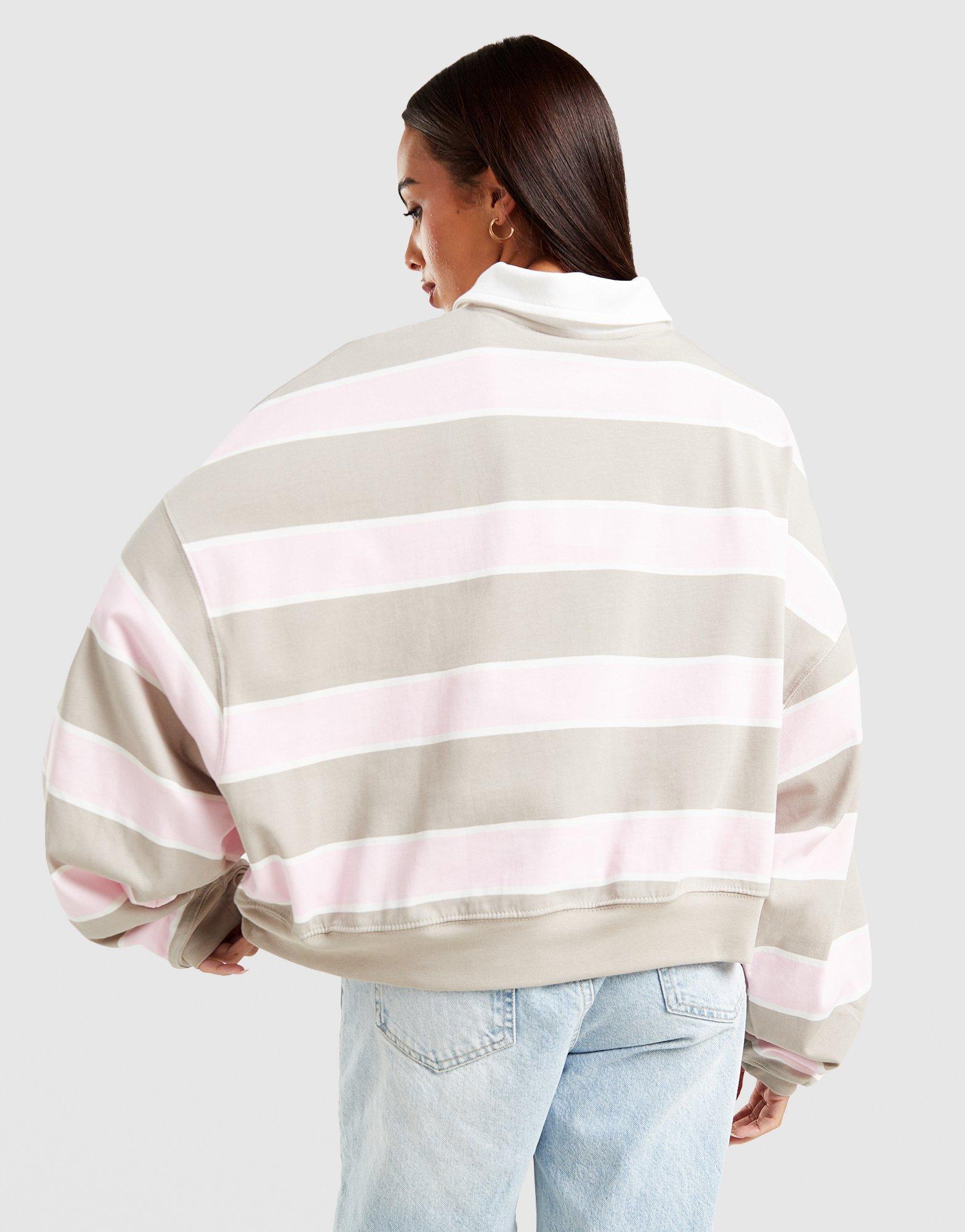 Nike Cropped Stripe Rugby Polo Shirt