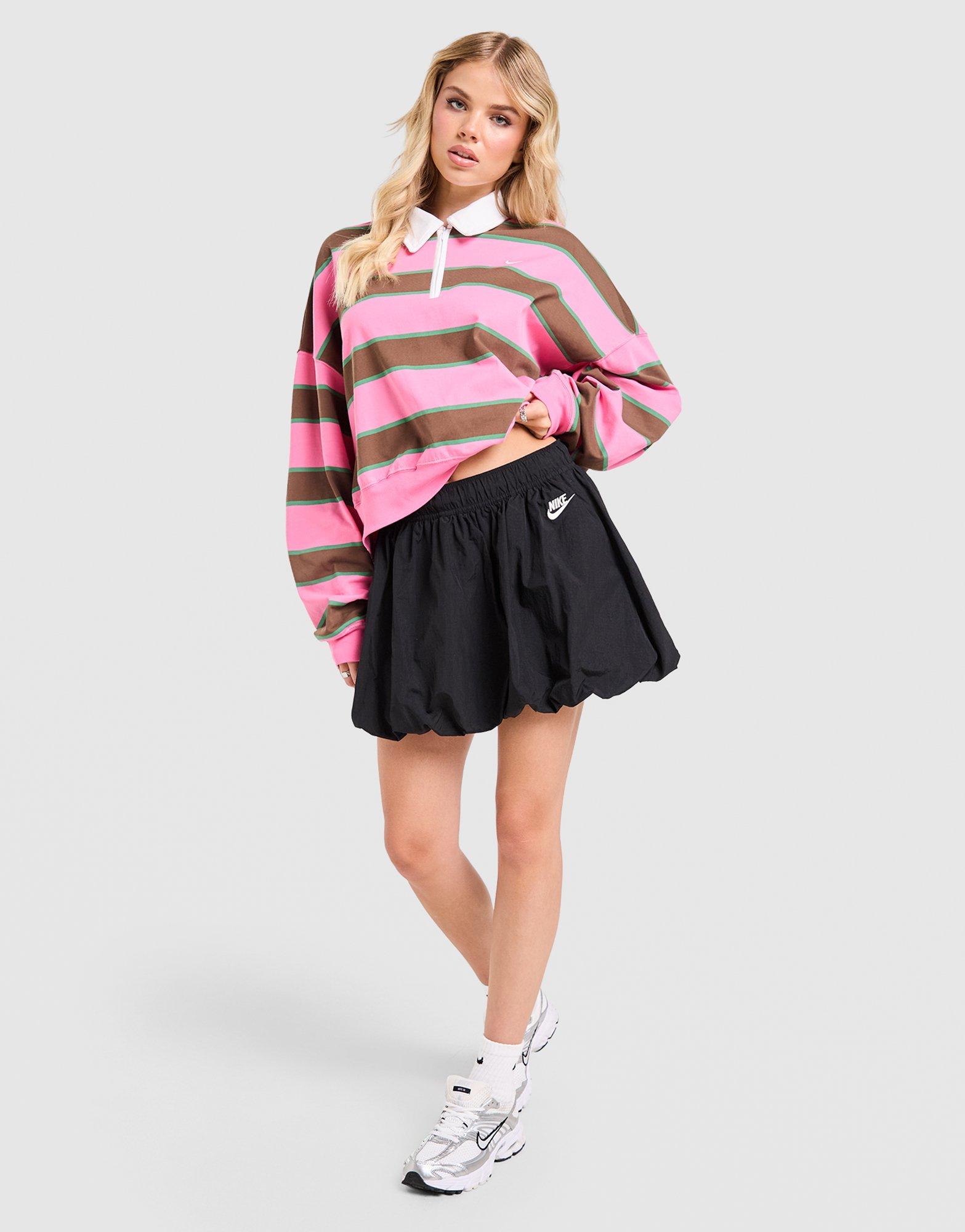 Nike Cropped Stripe Rugby Polo Shirt