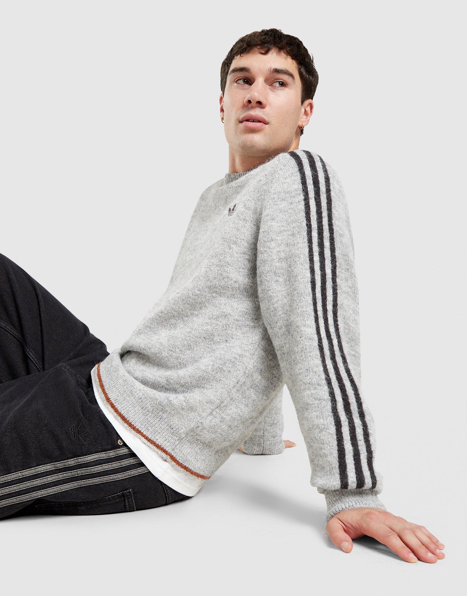 adidas Originals 3-Stripes Knit Crew Sweatshirt