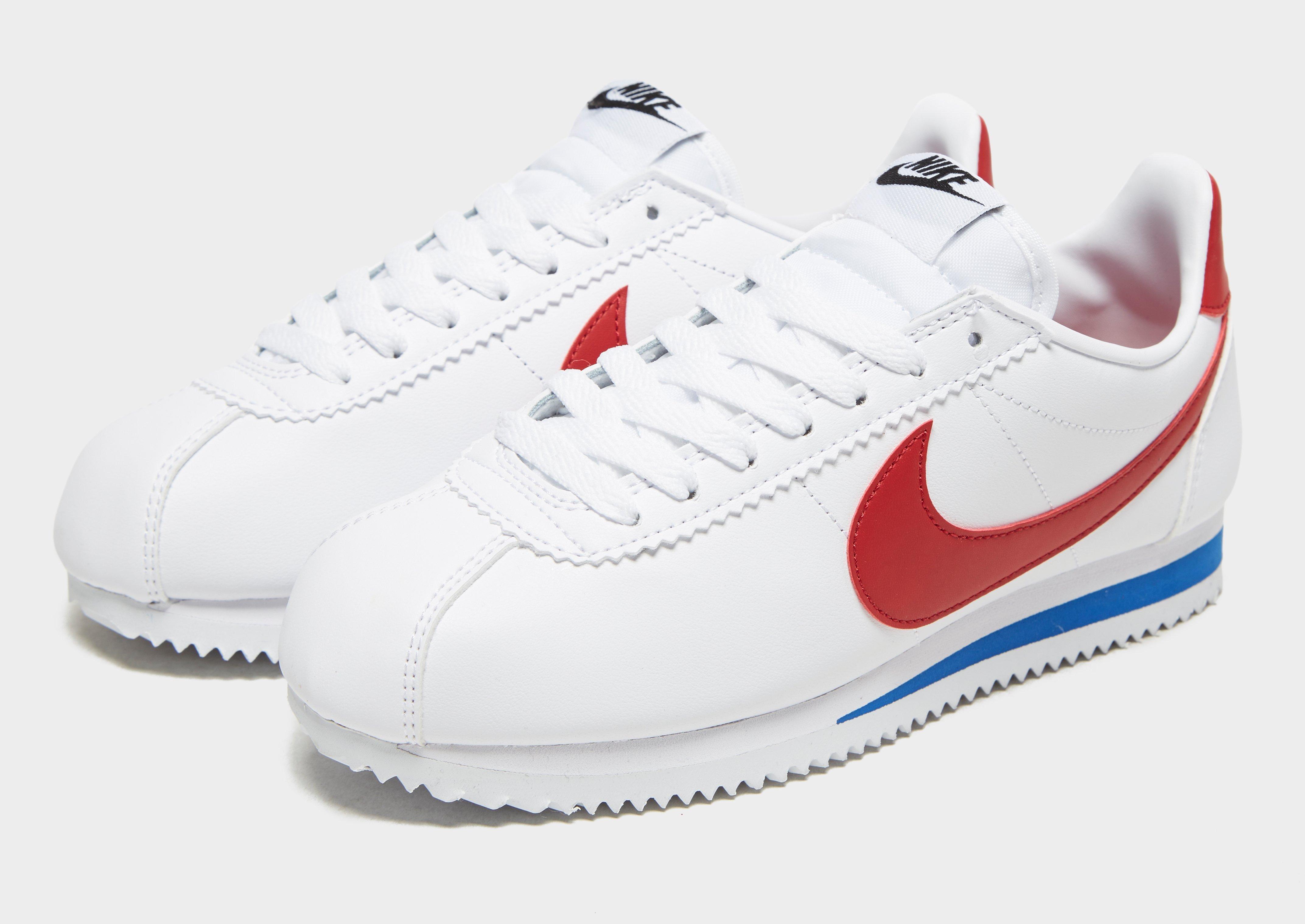 womens nike cortez red white blue