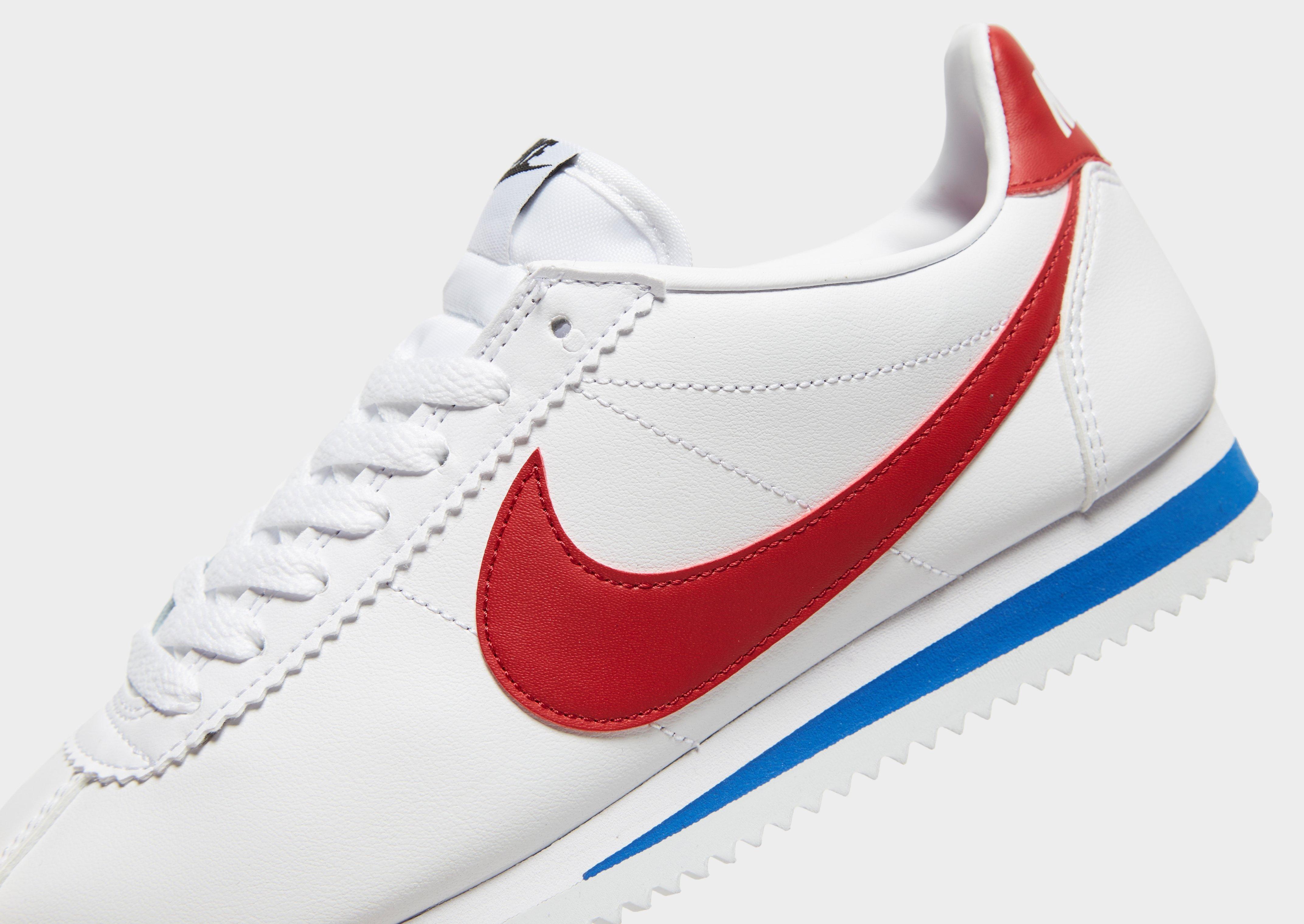 nike cortez red white blue womens