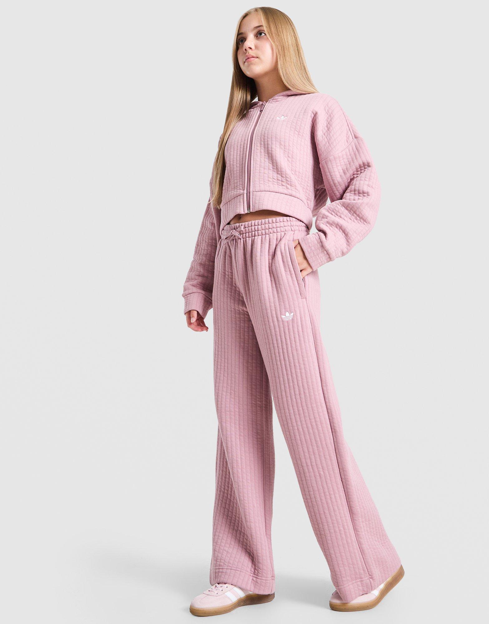 adidas Originals Girls' Ribbed Wide Leg Joggers Junior