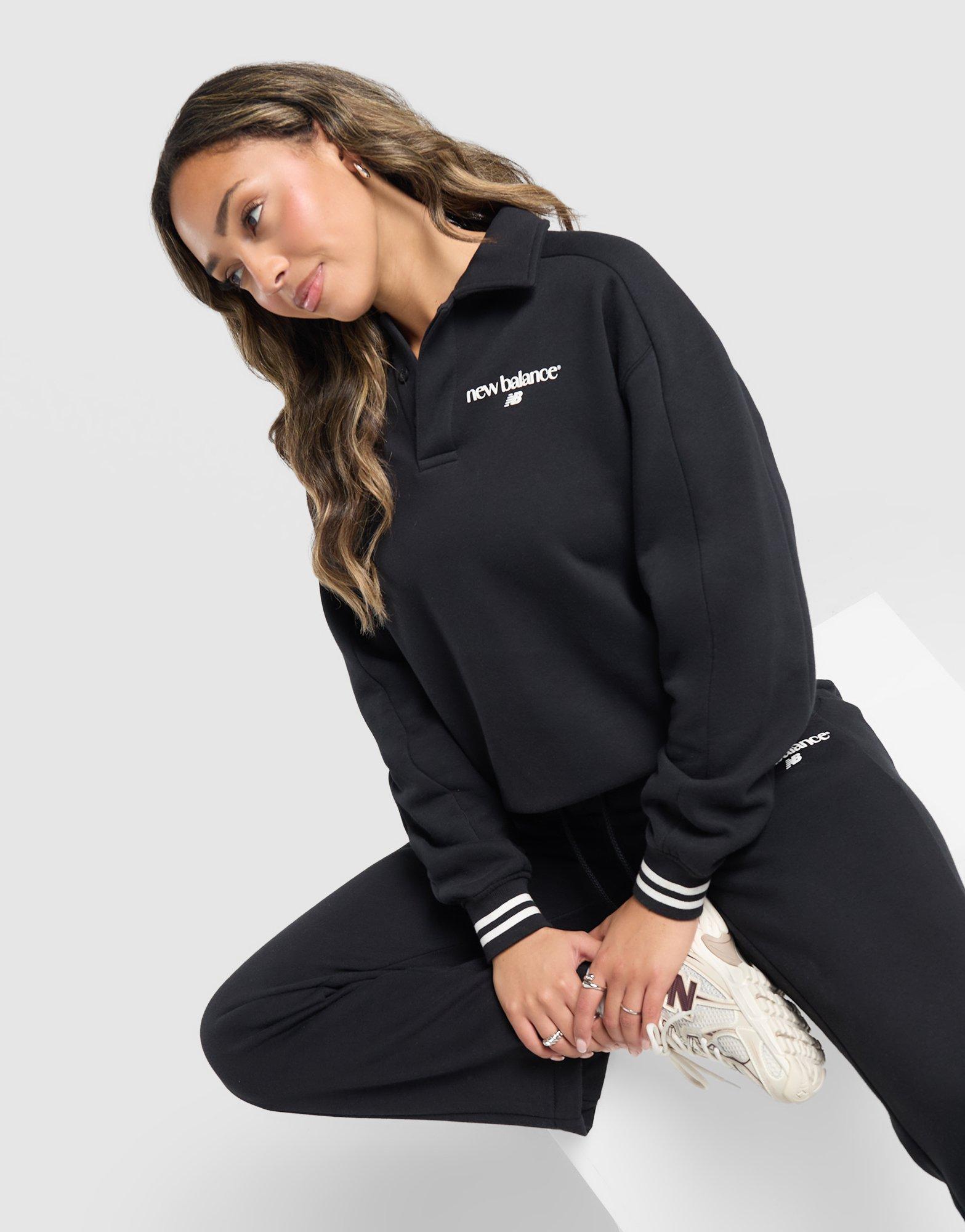 New Balance Long Sleeve Fleece Polo Sweatshirt
