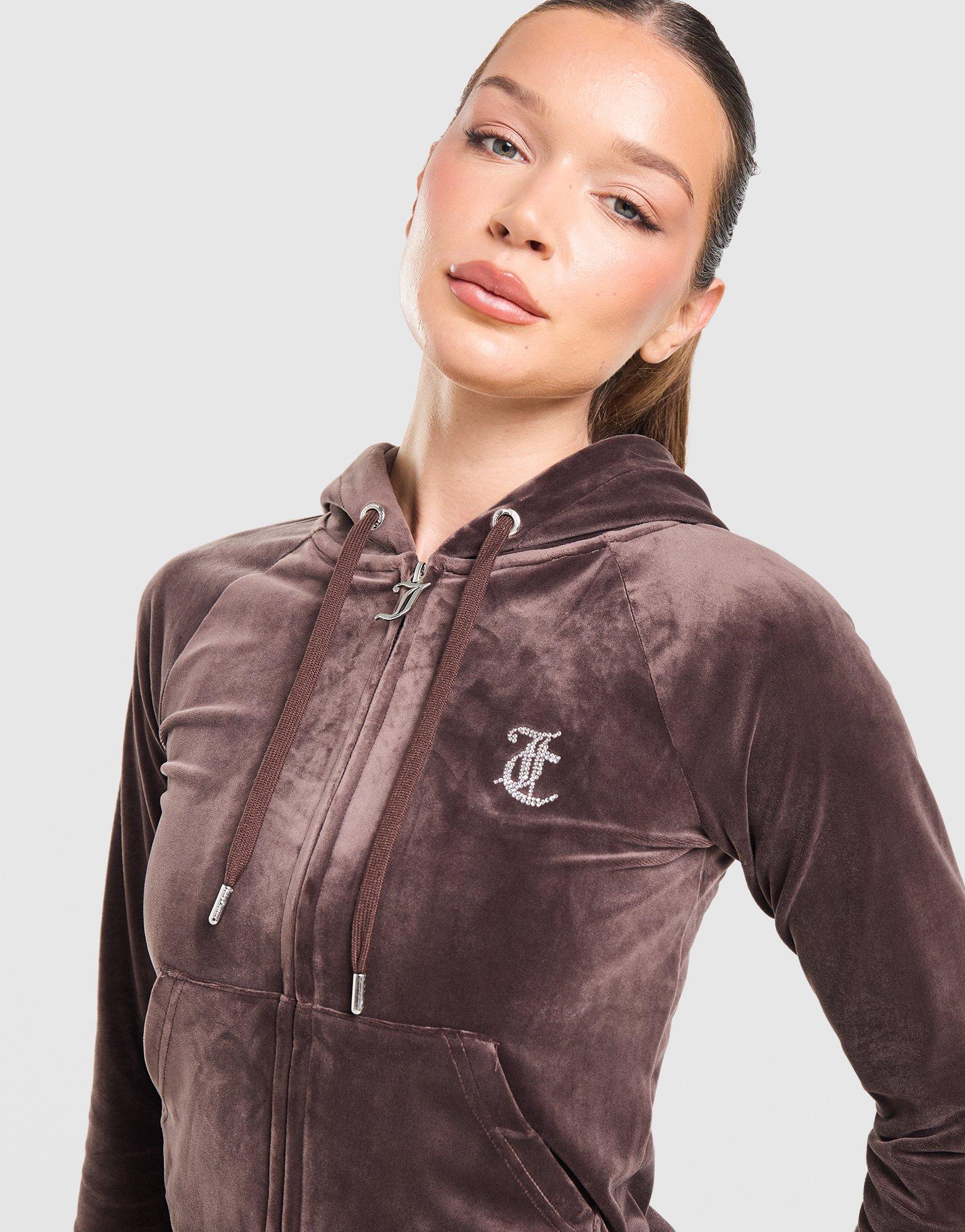 JUICY COUTURE Diamante JC Logo Full-Zip Hoodie