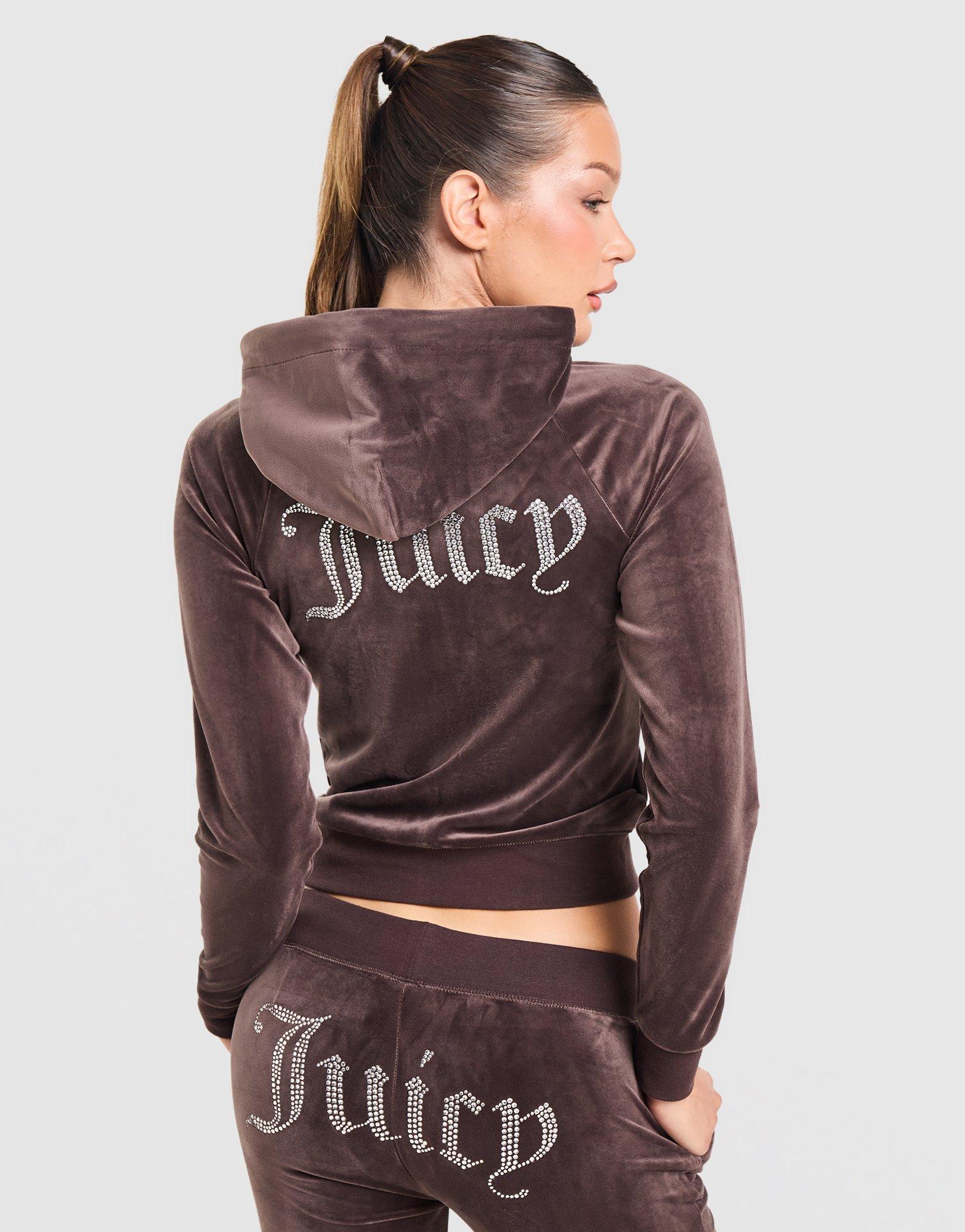 JUICY COUTURE Diamante JC Logo Full-Zip Hoodie