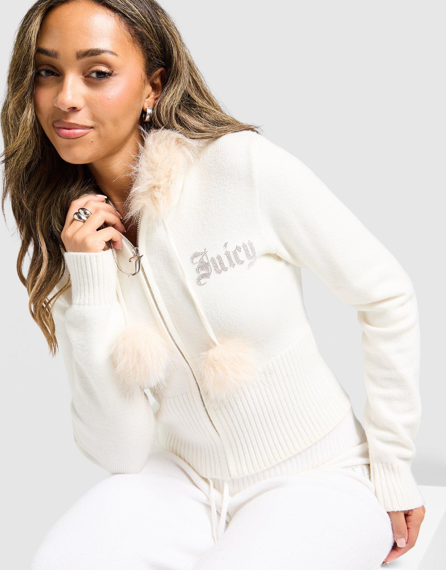 JUICY COUTURE Diamante Knitted Full Zip Hoodie