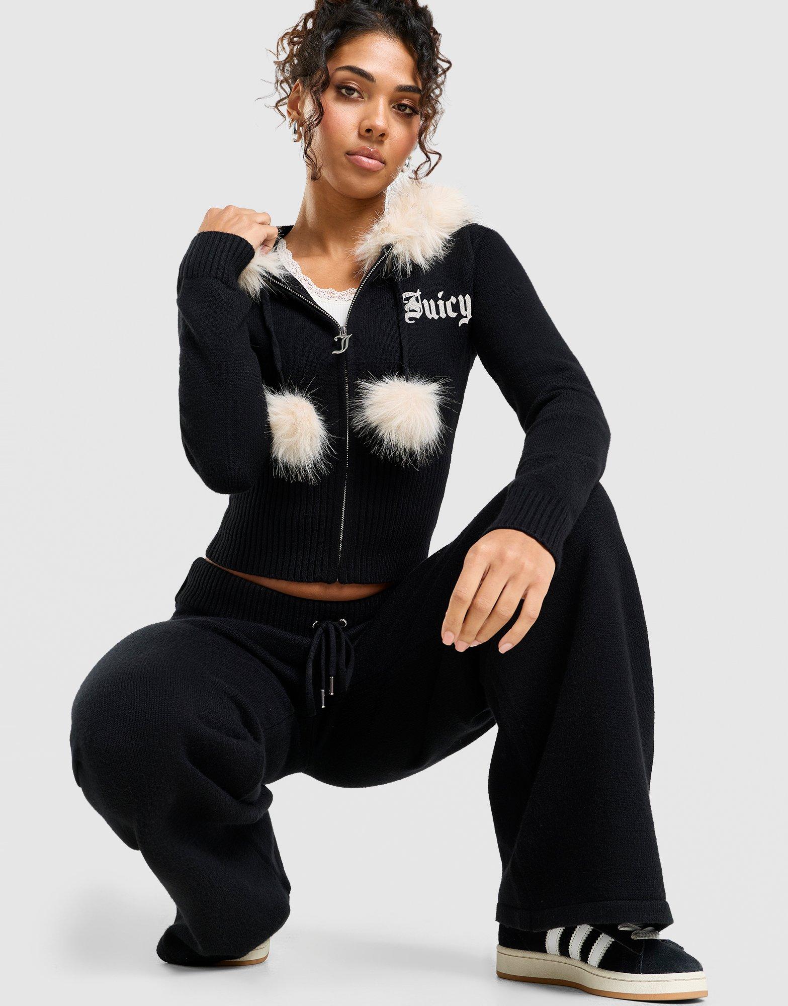 JUICY COUTURE Diamante Knitted Full Zip Hoodie