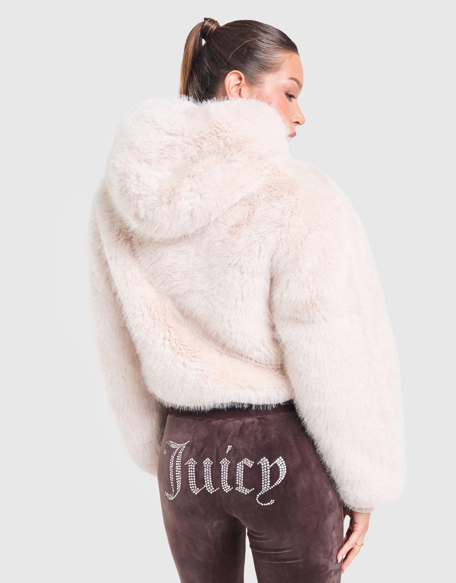 JUICY COUTURE Hooded Fur Jacket