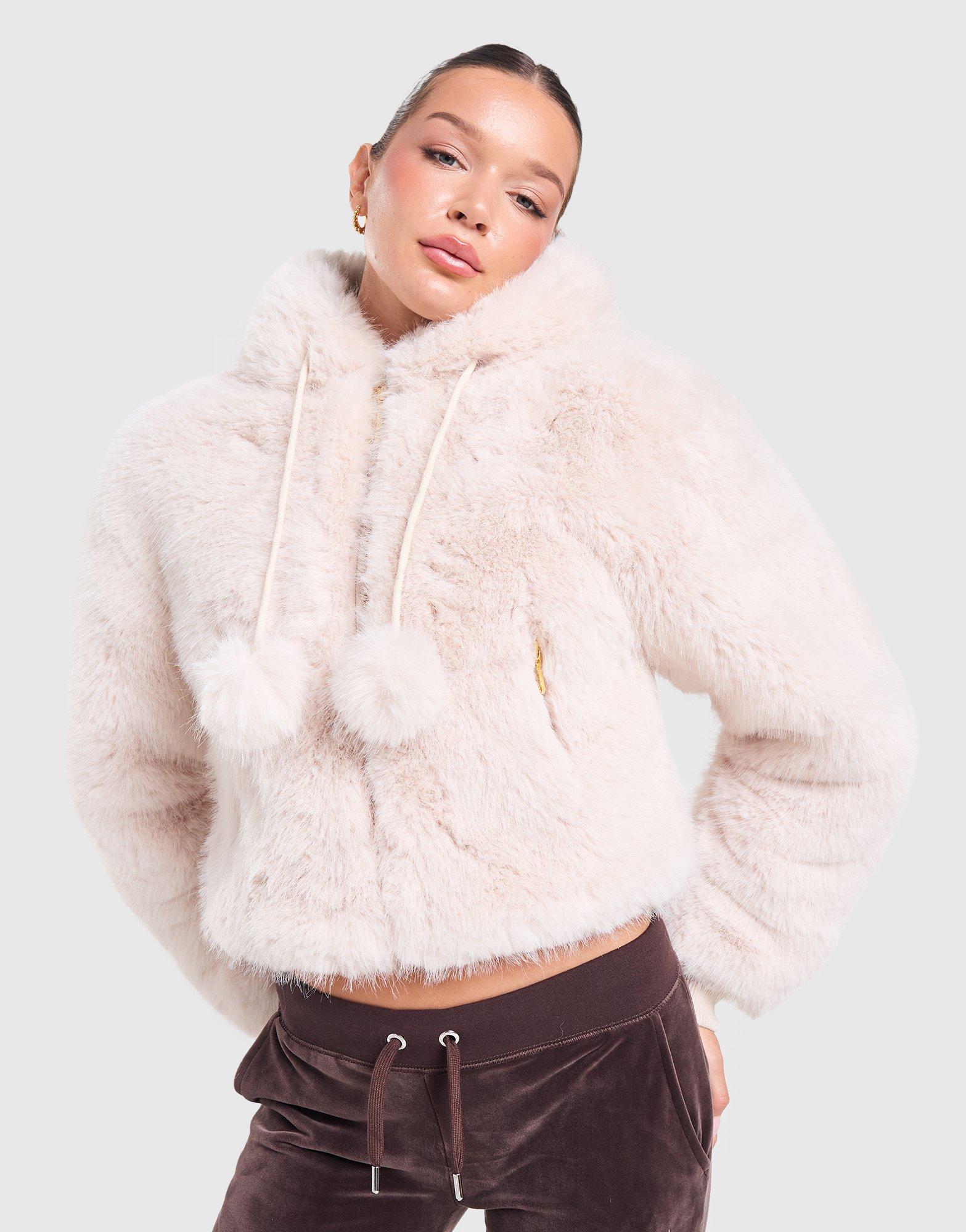 JUICY COUTURE Hooded Fur Jacket