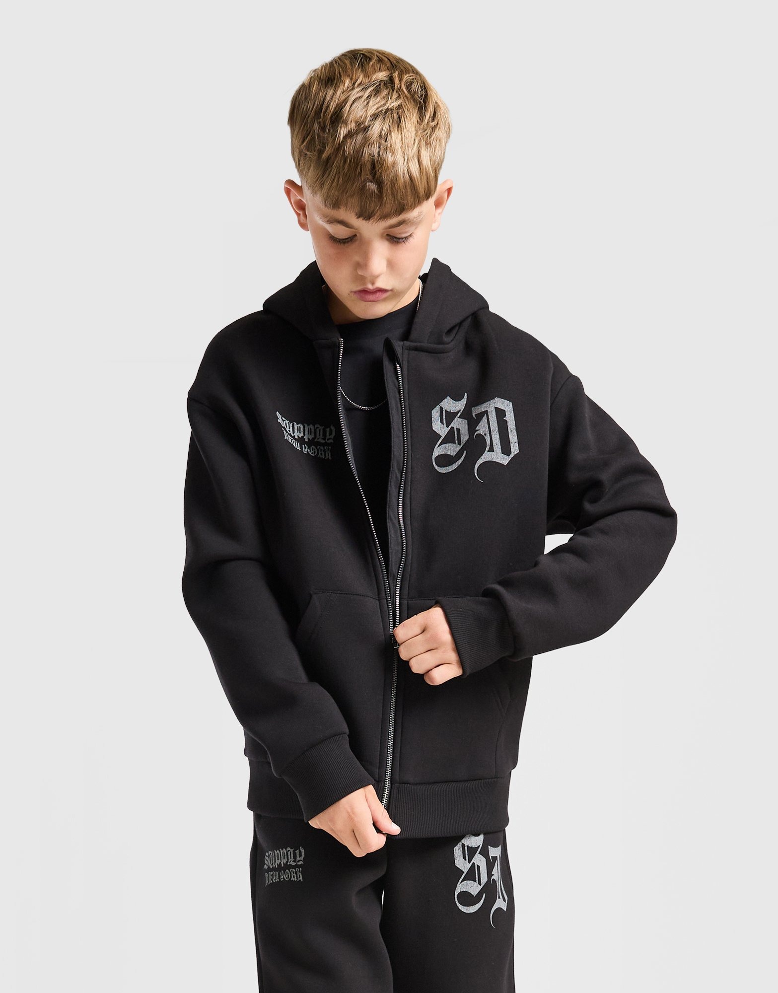 Black Supply & Demand Archer Full Zip Hoodie Junior - JD Sports Global