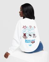 adidas Originals Sticker Oversized Crew Sweatshirt