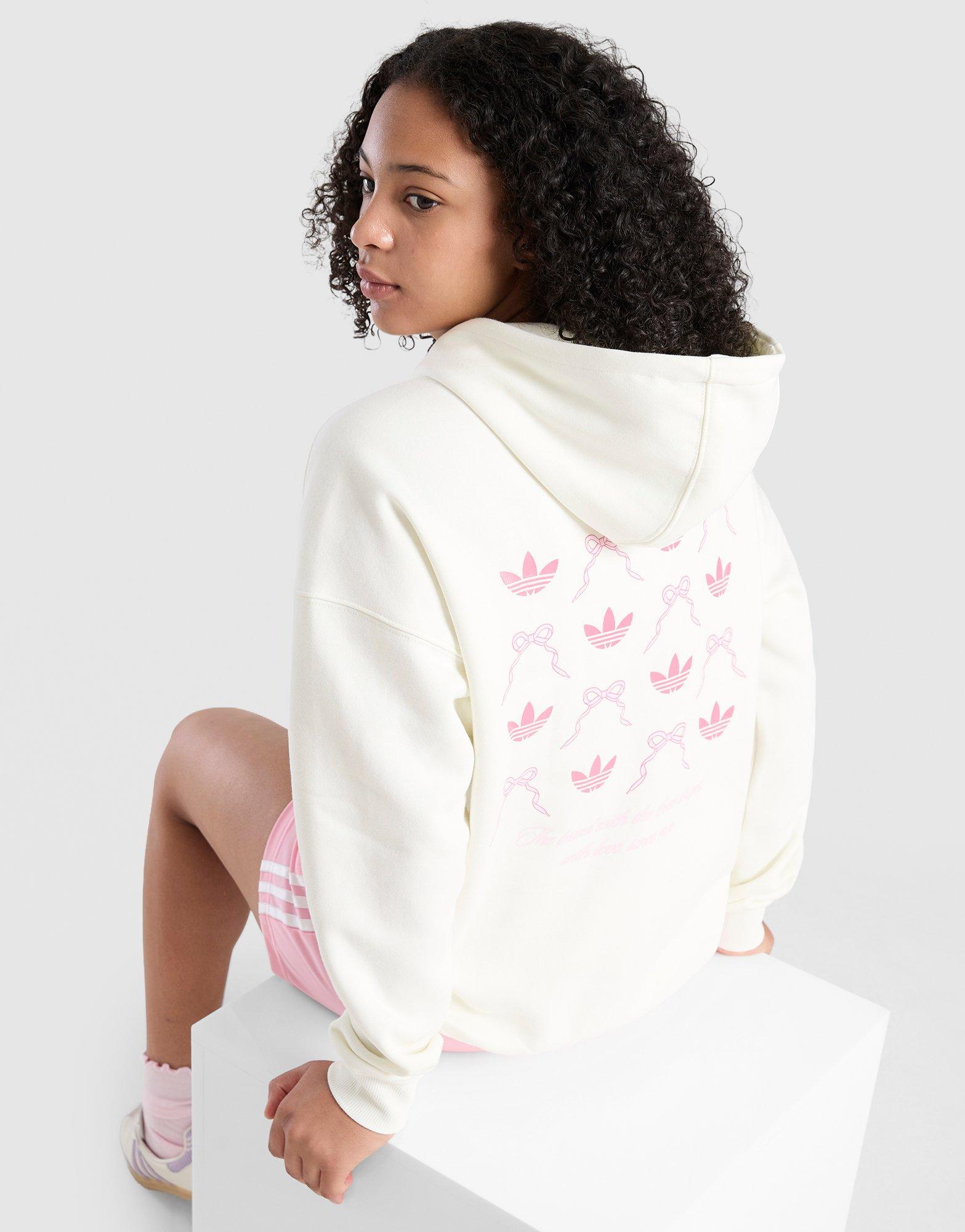 adidas Originals Girls' Graphic Bow Hoodie Junior