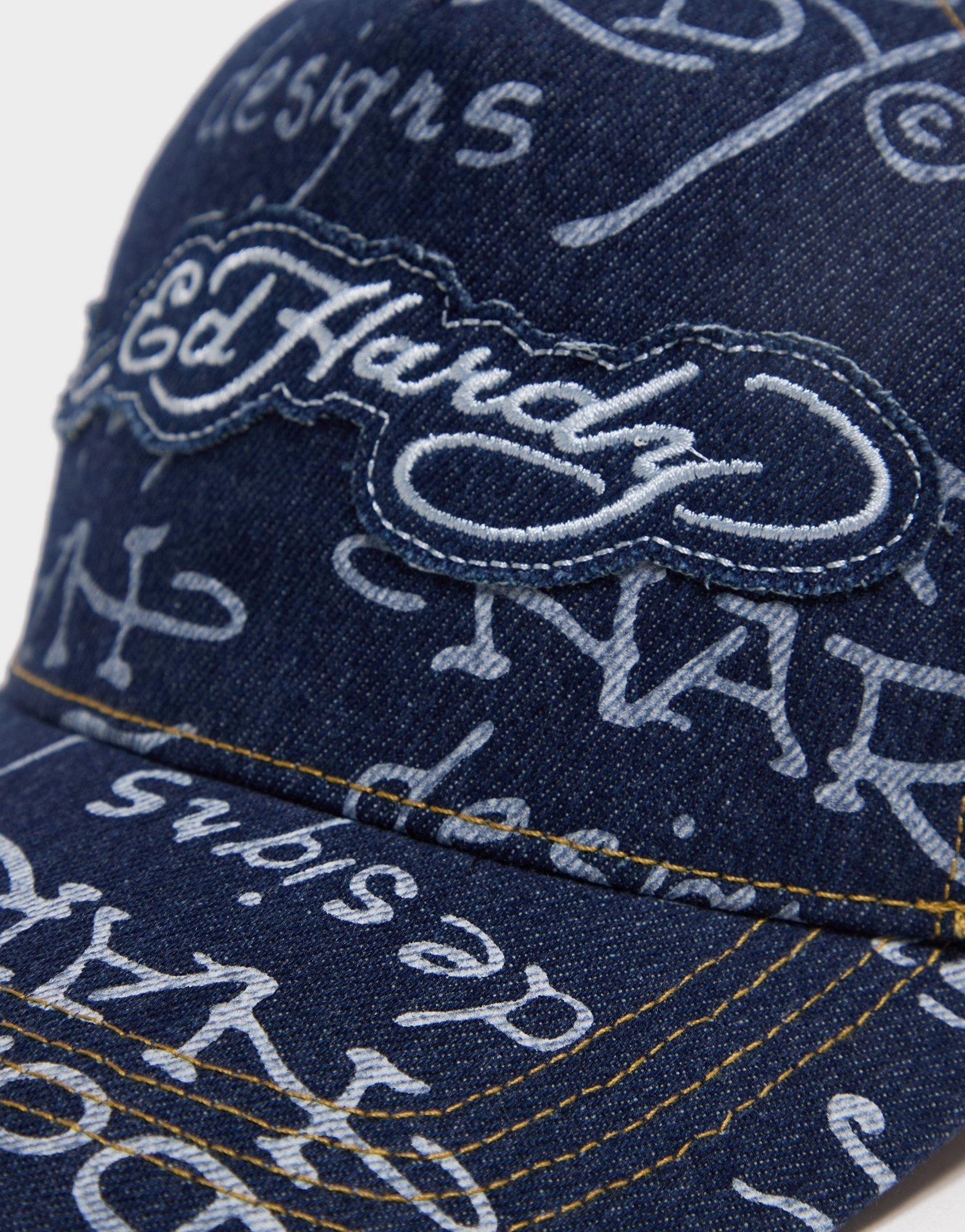 Ed Hardy Logo Denim Trucker Cap