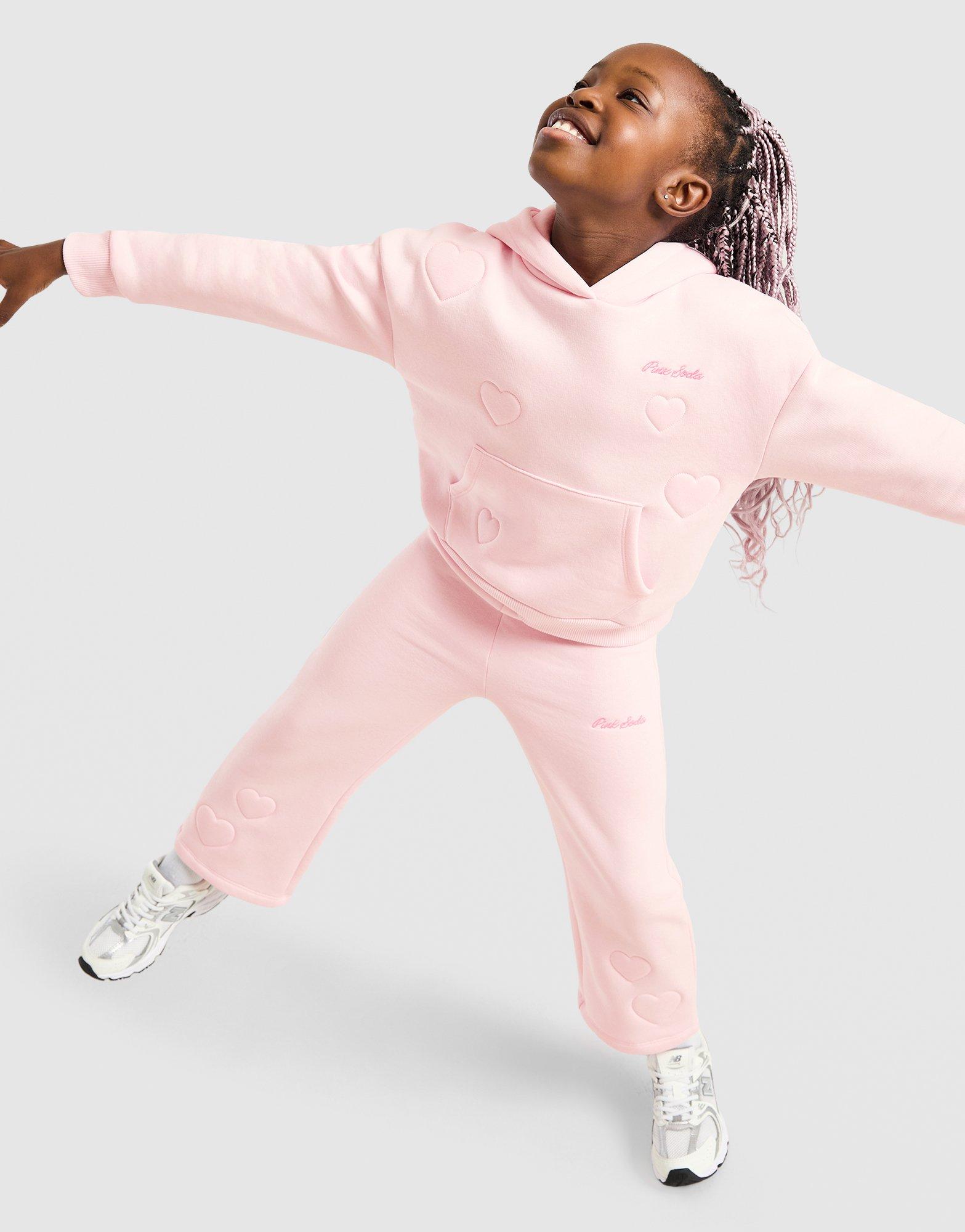 Pink Soda Sport Girls' Heart Stitch Hooded Tracksuit Children