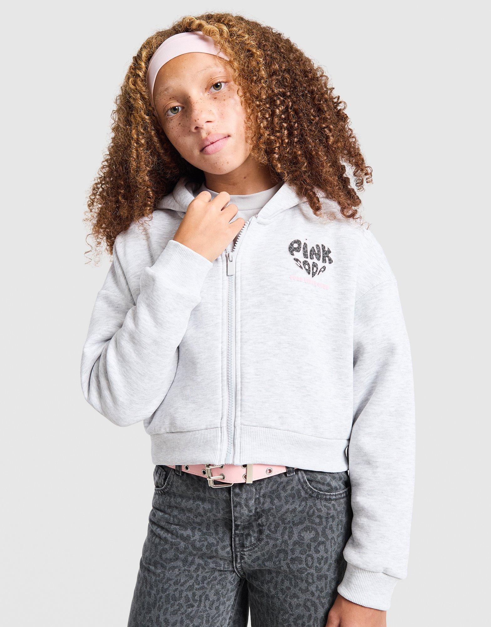 Pink Soda Sport Girls' Leopard Crop Hoodie Junior