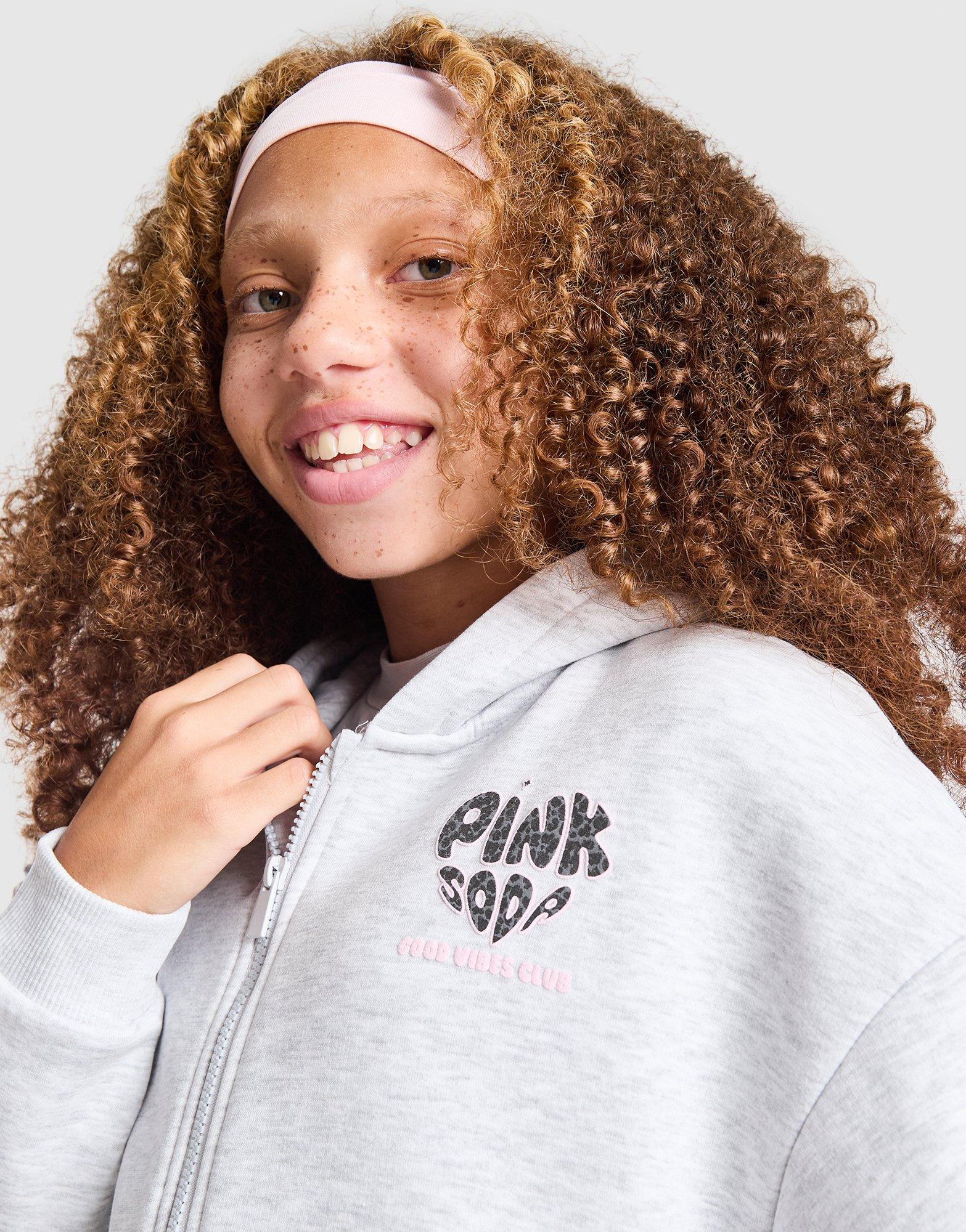 Pink Soda Sport Girls' Leopard Crop Hoodie Junior