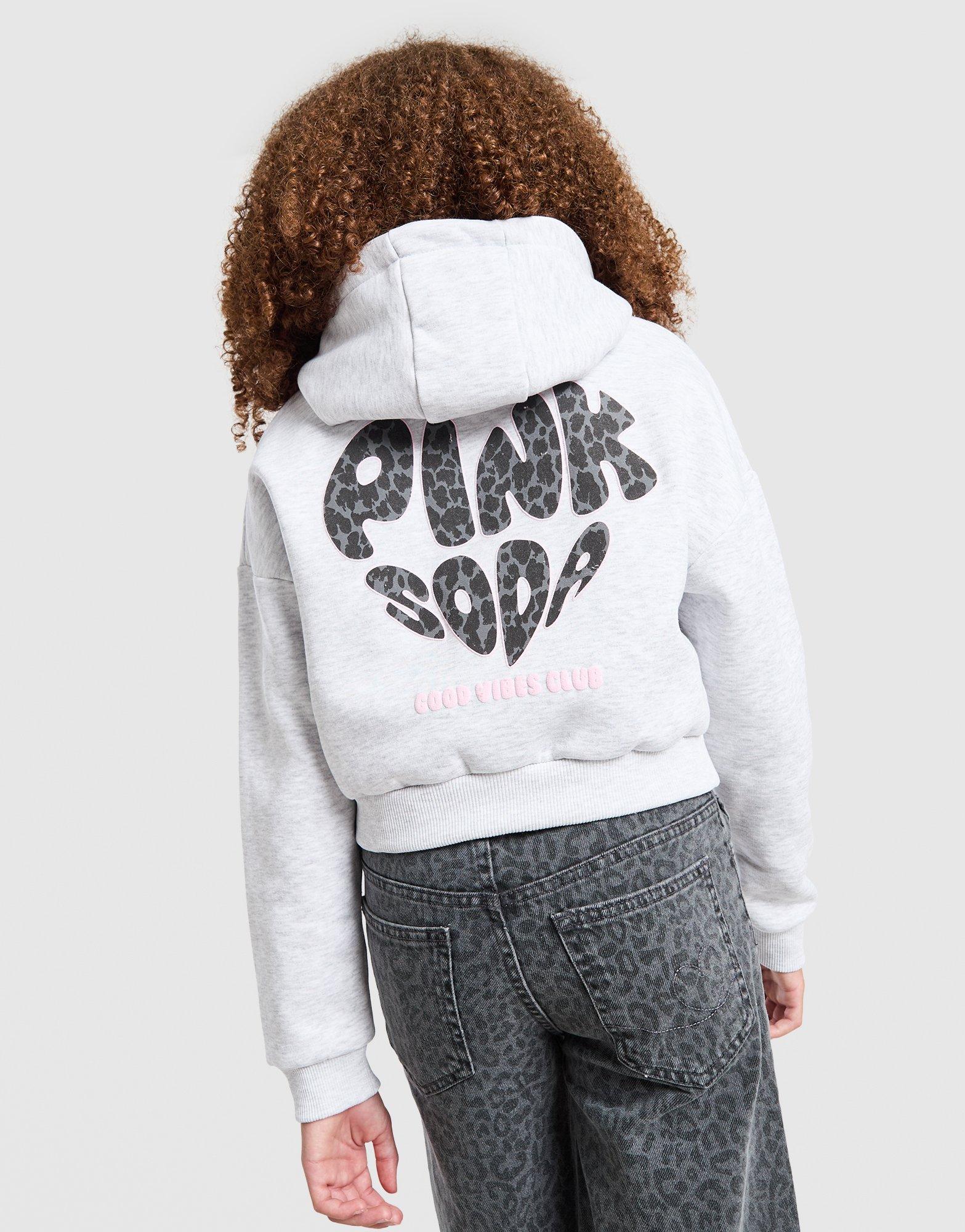 Pink Soda Sport Girls' Leopard Crop Hoodie Junior