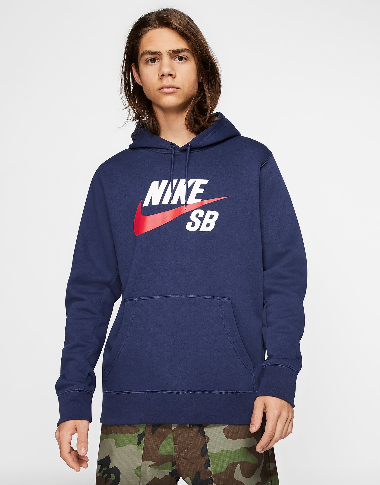 Buy Blue Nike SB Nike SB Icon Pullover Skate Hoodie | JD Sports